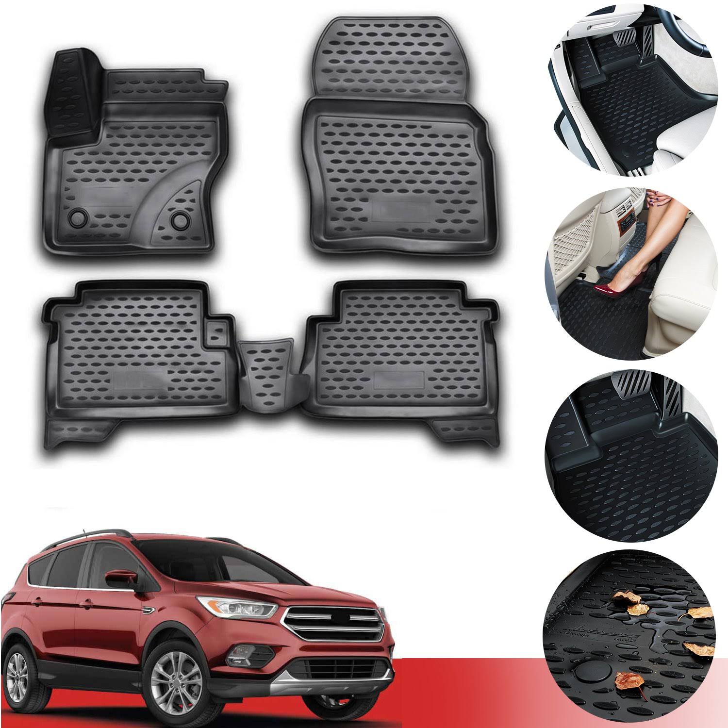 Floor Mats Liner 3D Molded Fits for Ford Escape 20132019 My Leather