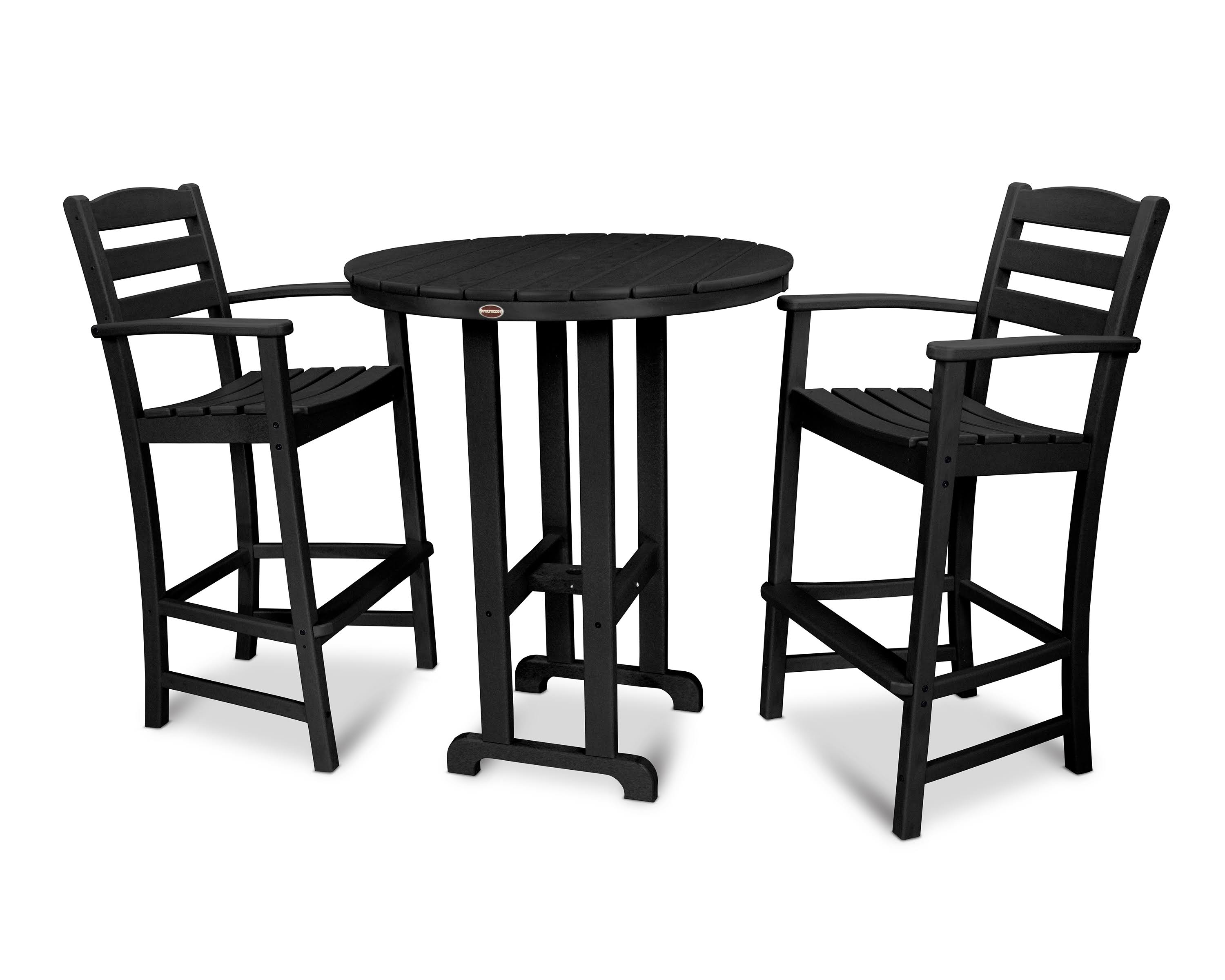 POLYWOOD La Casa Cafe 3Piece Bar Set in Black  My Leather Swear