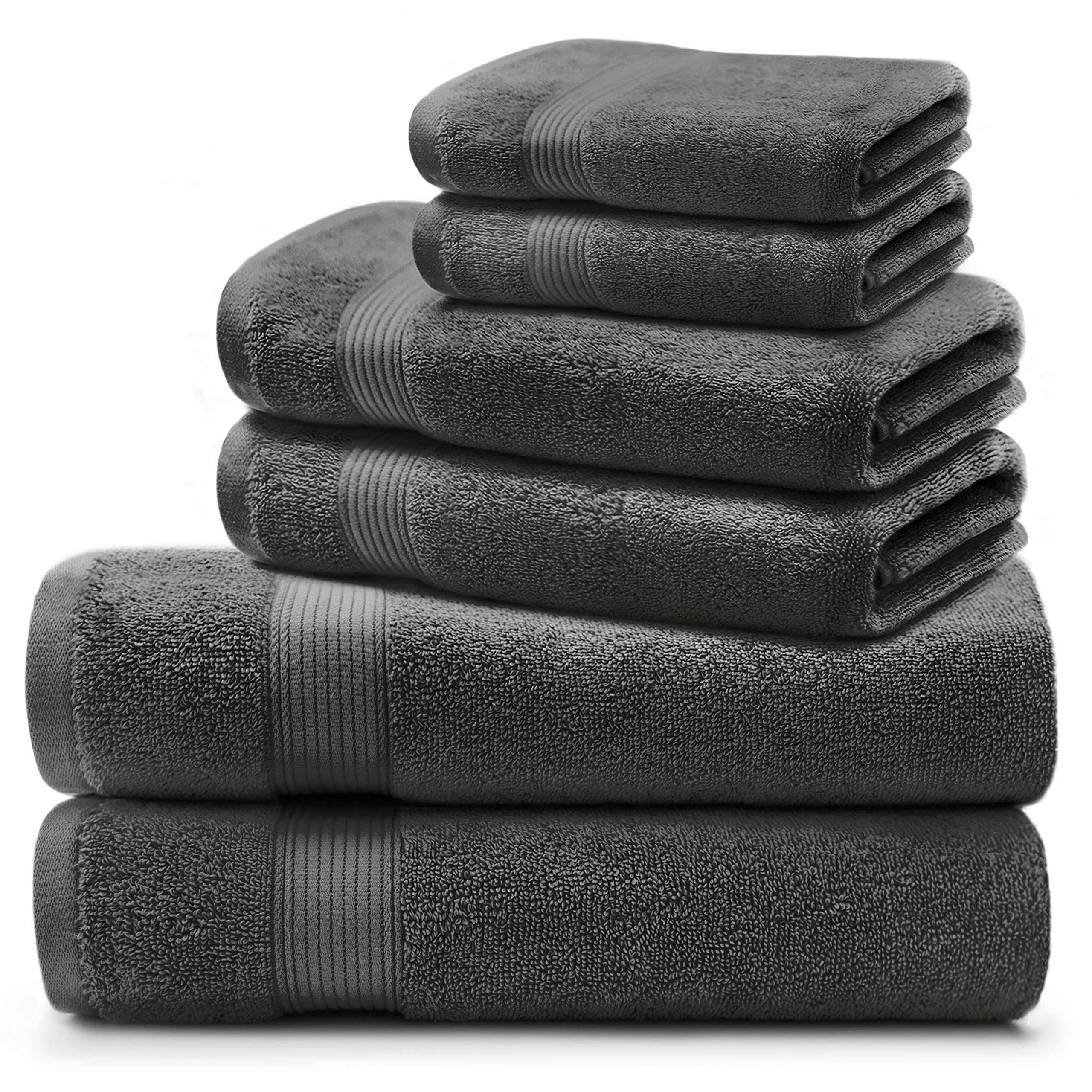 Microdry 100% Cotton Luxurious 6 Piece Towel Set with Enhanced Airsoft ...