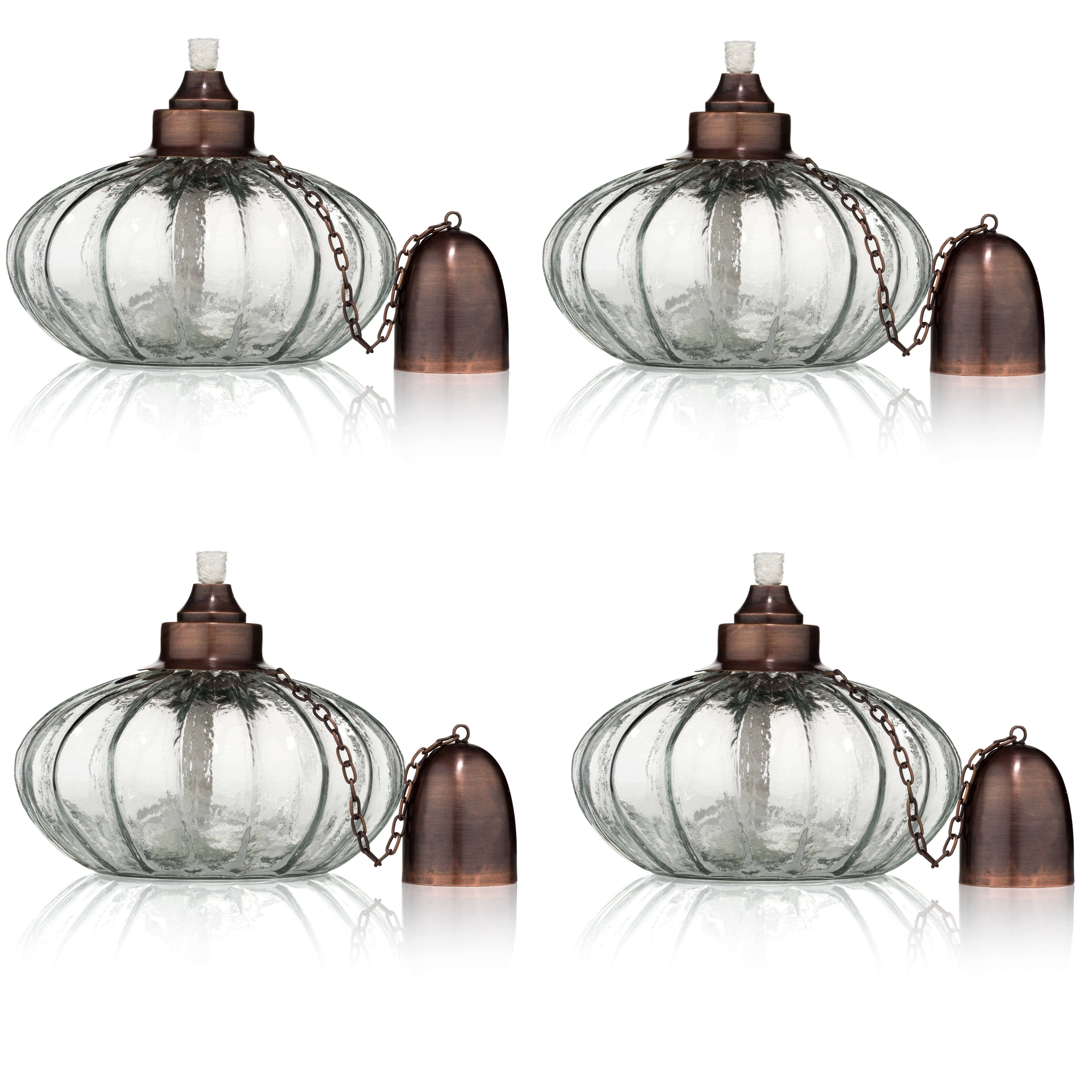 H Potter Outdoor Deck Torch Garden Patio Table Top Lighting Set of 4