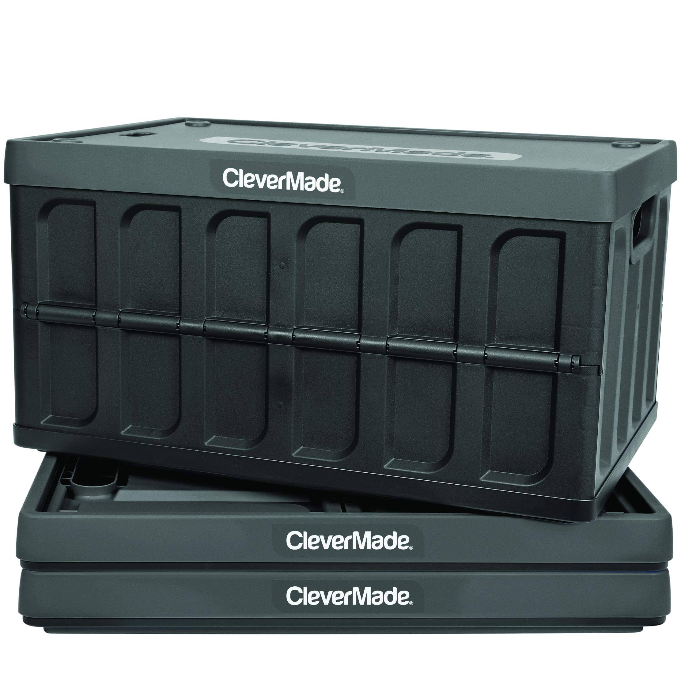 Clevermade 46L Collapsible Storage Bins with Lids Folding Plastic
