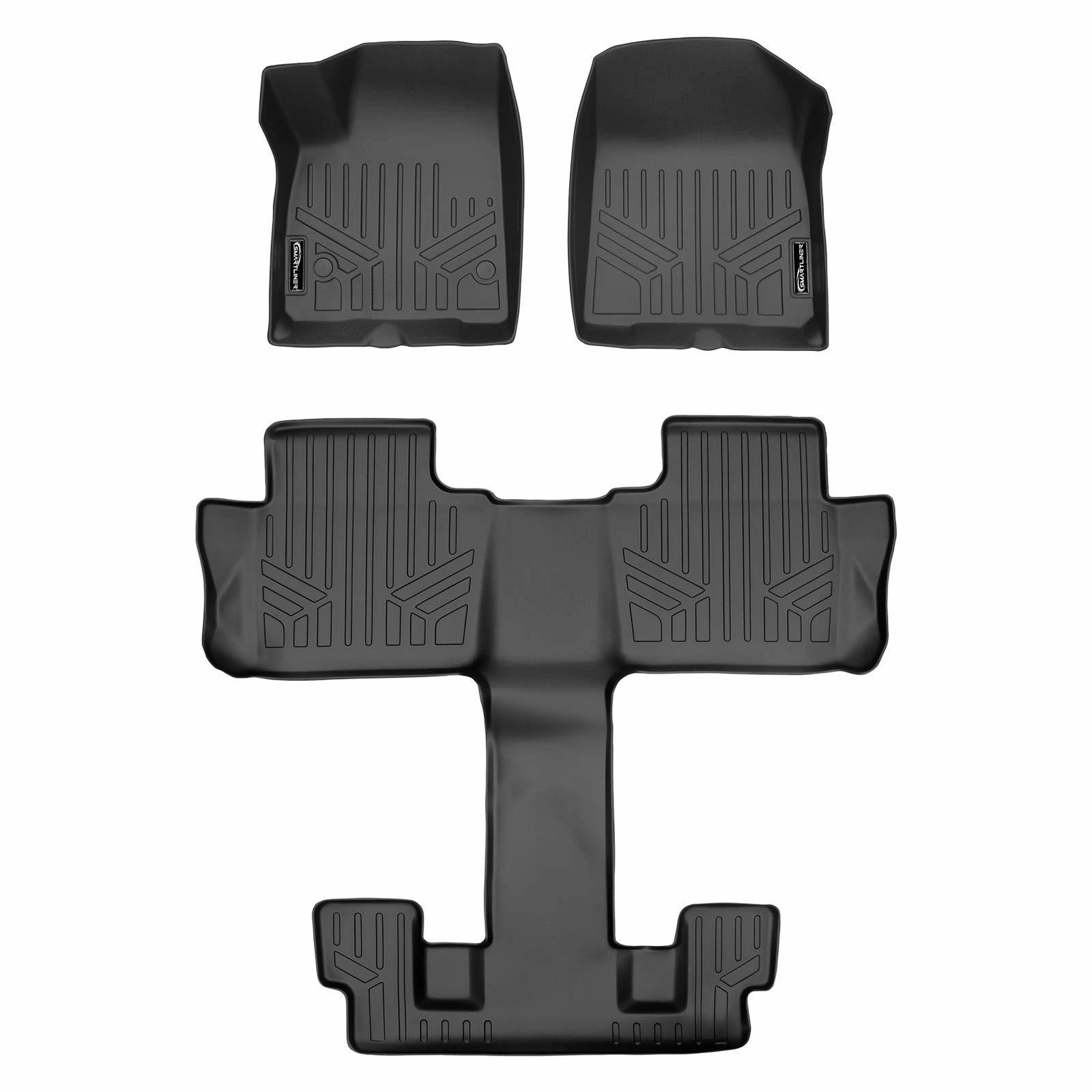 MAXLINER Floor Mats 3 Row Liner Set Black for 20172018 GMC Acadia with