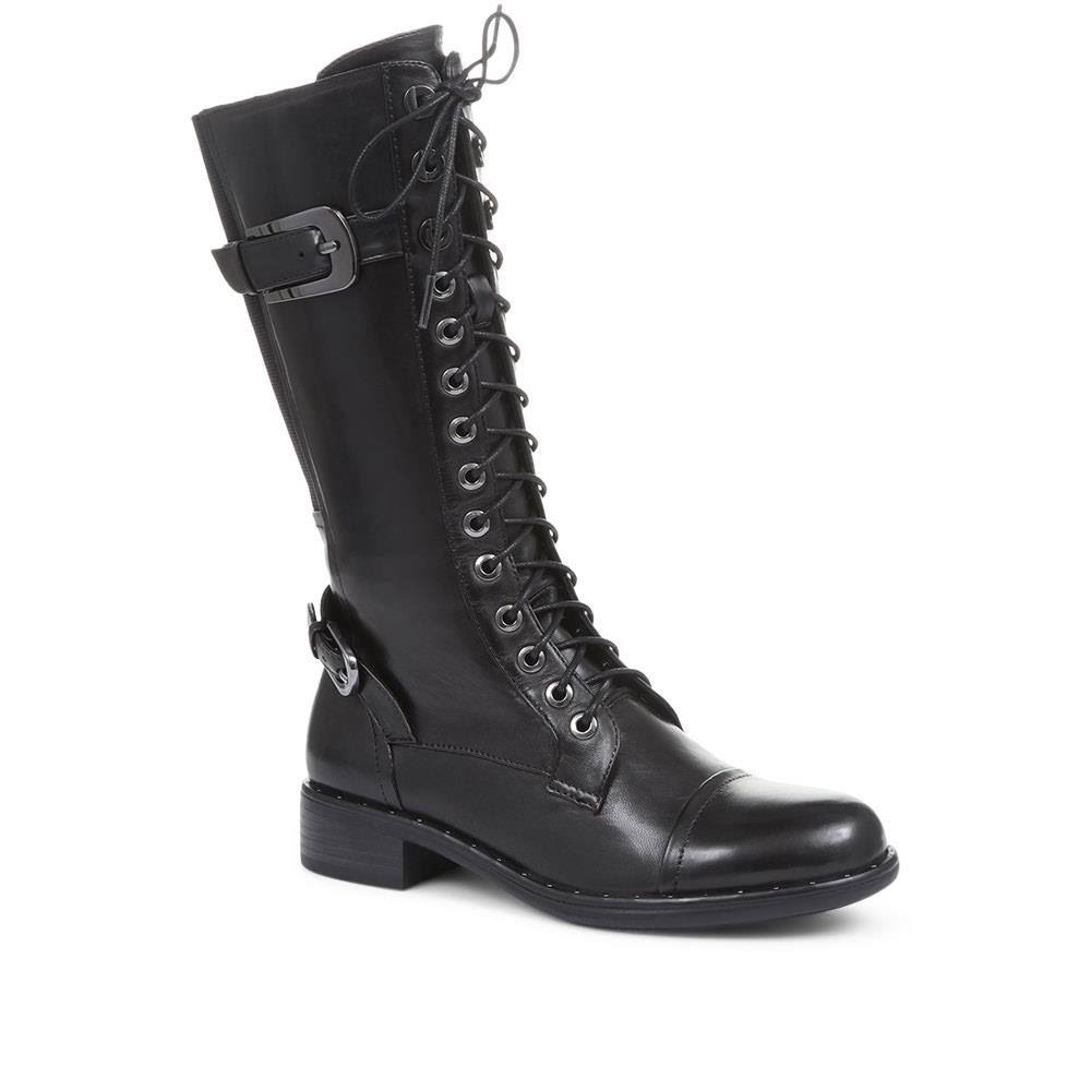Jones Bootmaker (USA) Women's Lace-Up Leather Boots - Black / US 09 ...
