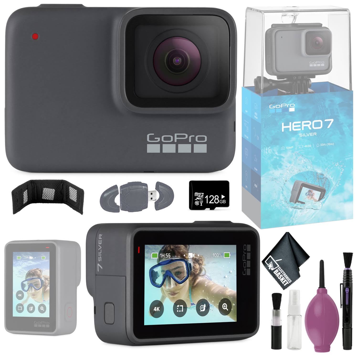 GoPro - GoPro HERO7 SILVER MicroSD128GB付の+lojainternetfibra.com.br