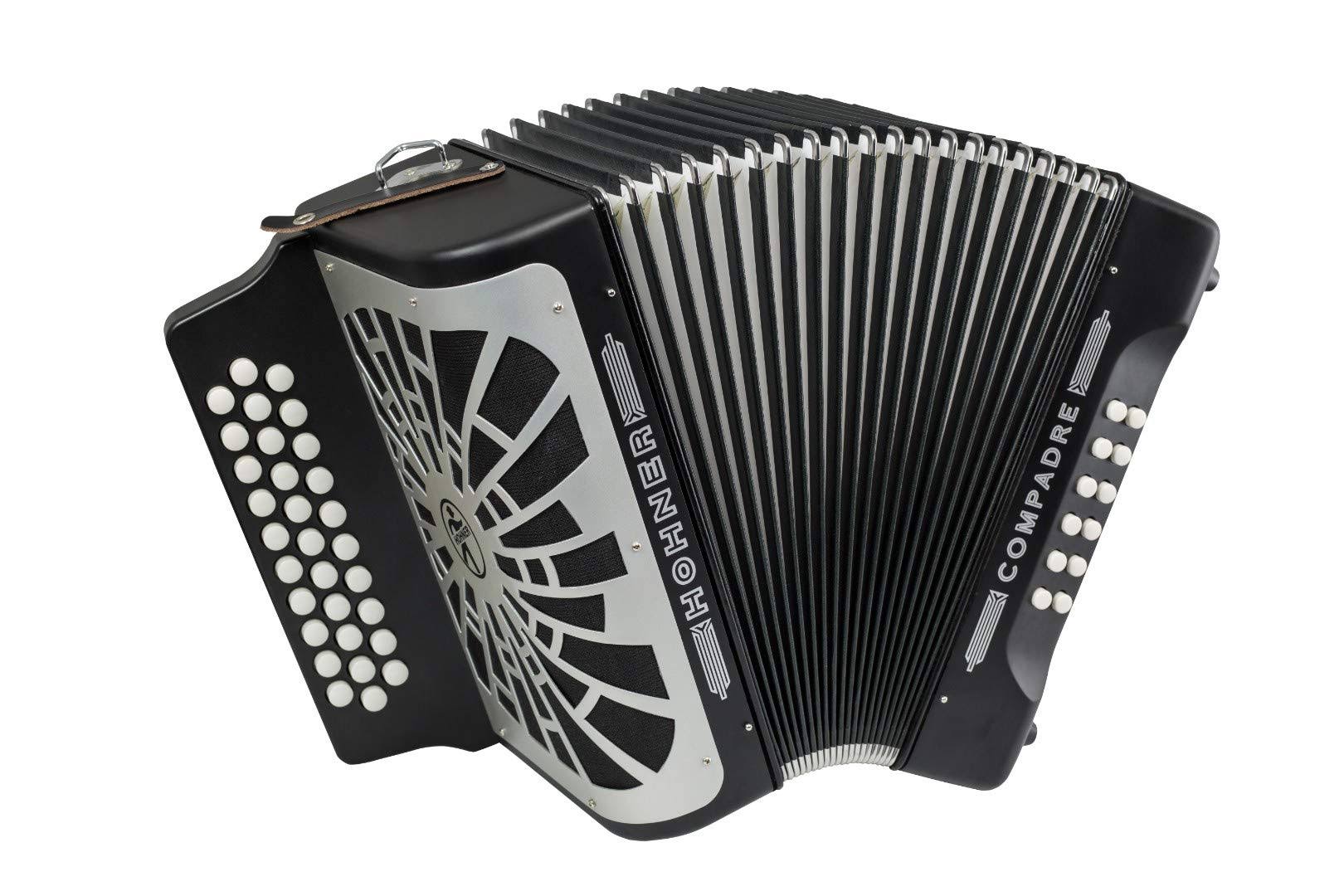 Hohner Compadre GCF Accordion Black with Gig Bag - My Leather Swear