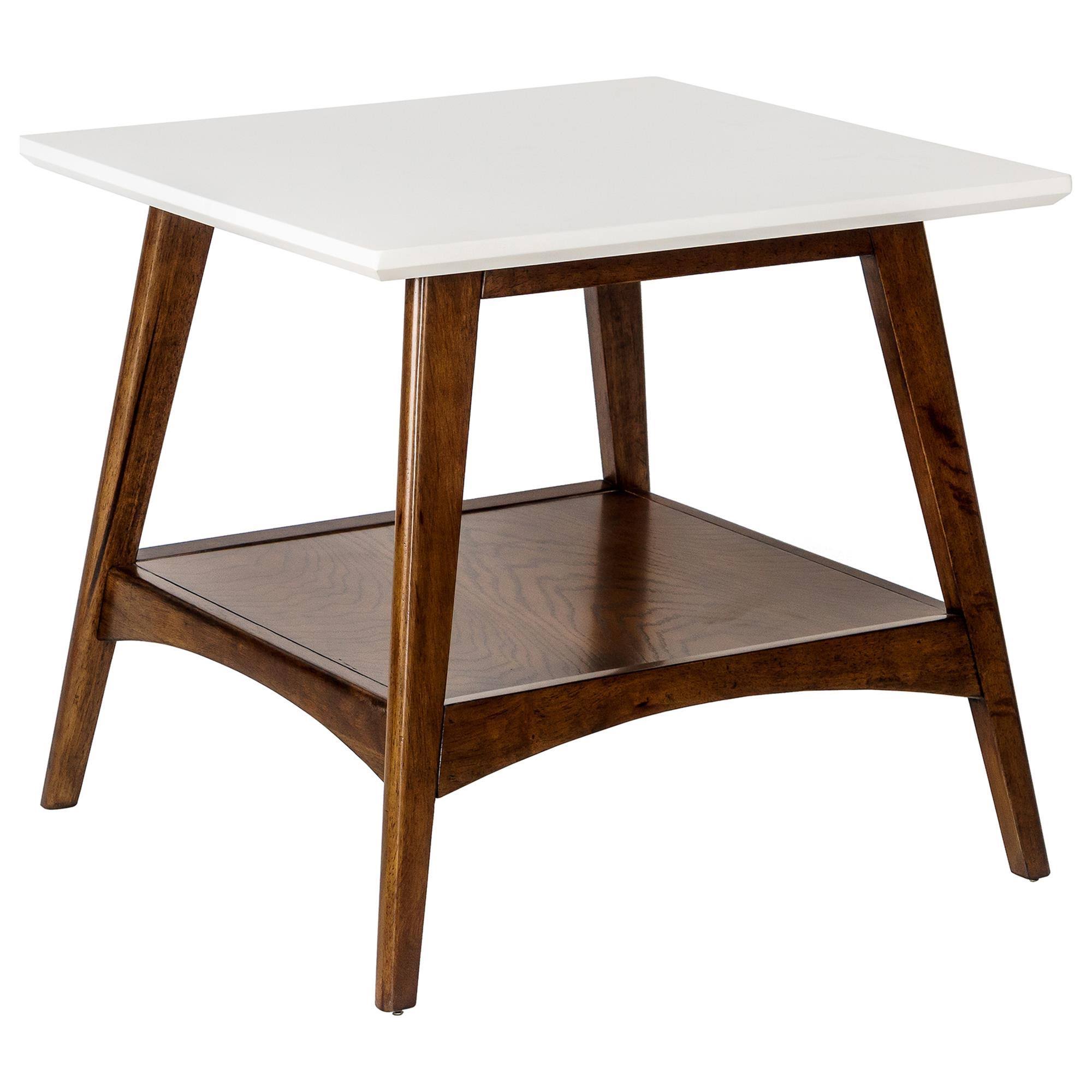 Madison Park End Table White/Pecan/Parker My Leather Swear