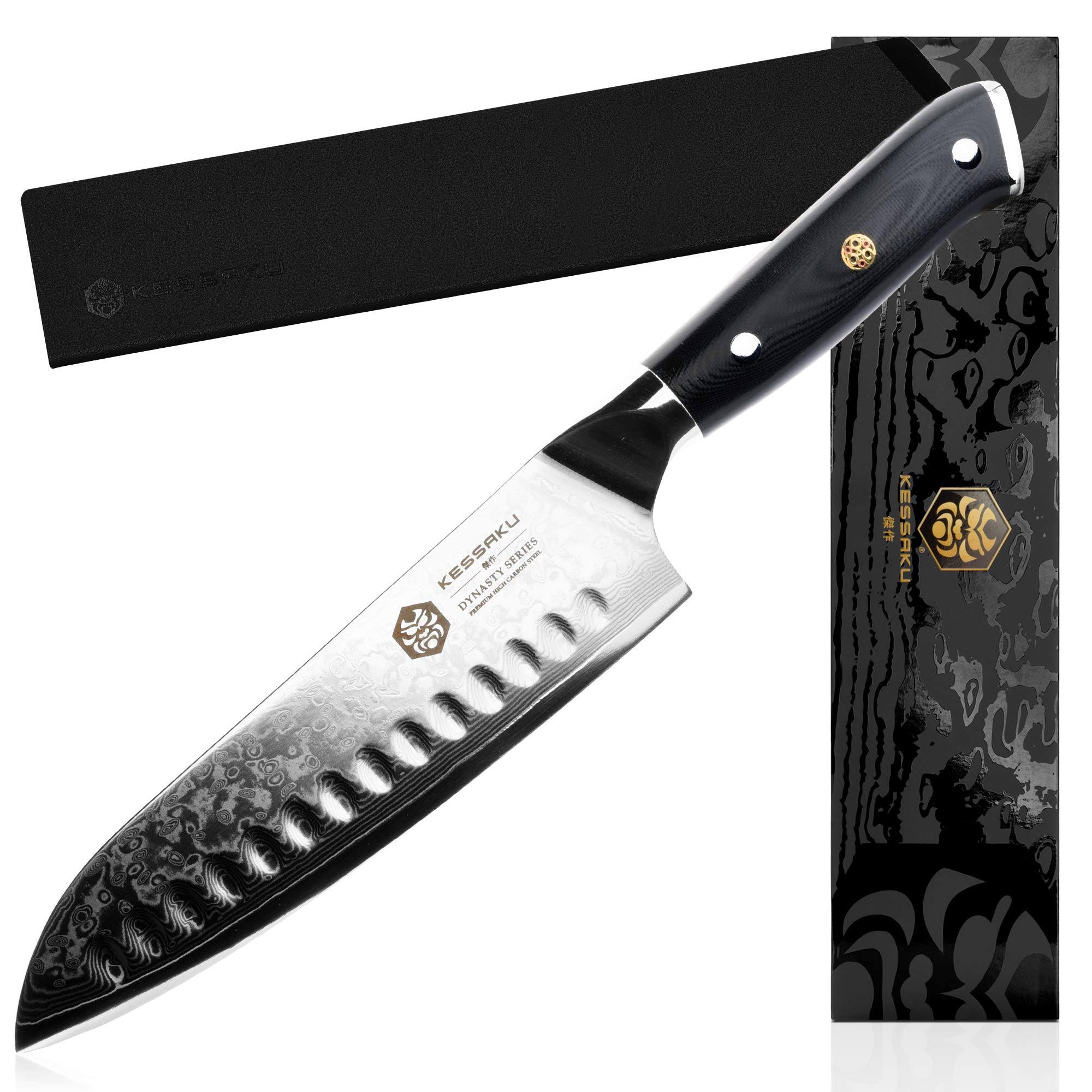 Kessaku Santoku Knife Damascus Dynasty Series 67Layer AUS10V Japanese Steel G10 Full