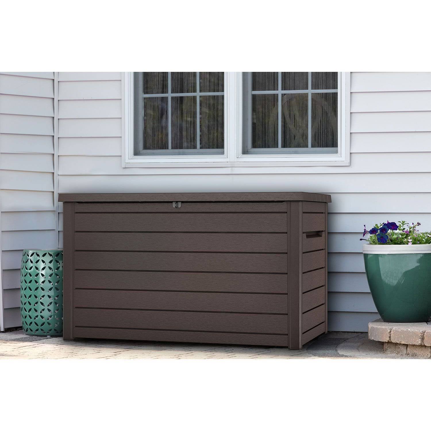 Keter XXL 230 Gallon Plastic Deck Storage Container Box Outdoor Patio