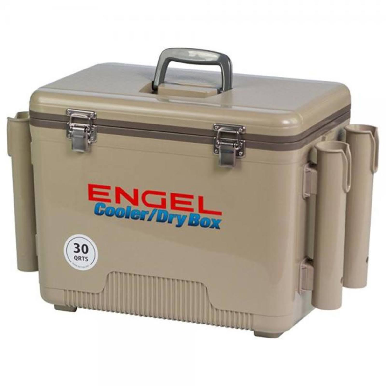 Engel 30 qt. Cooler/Dry Box with Rod Holders Tan wgl05