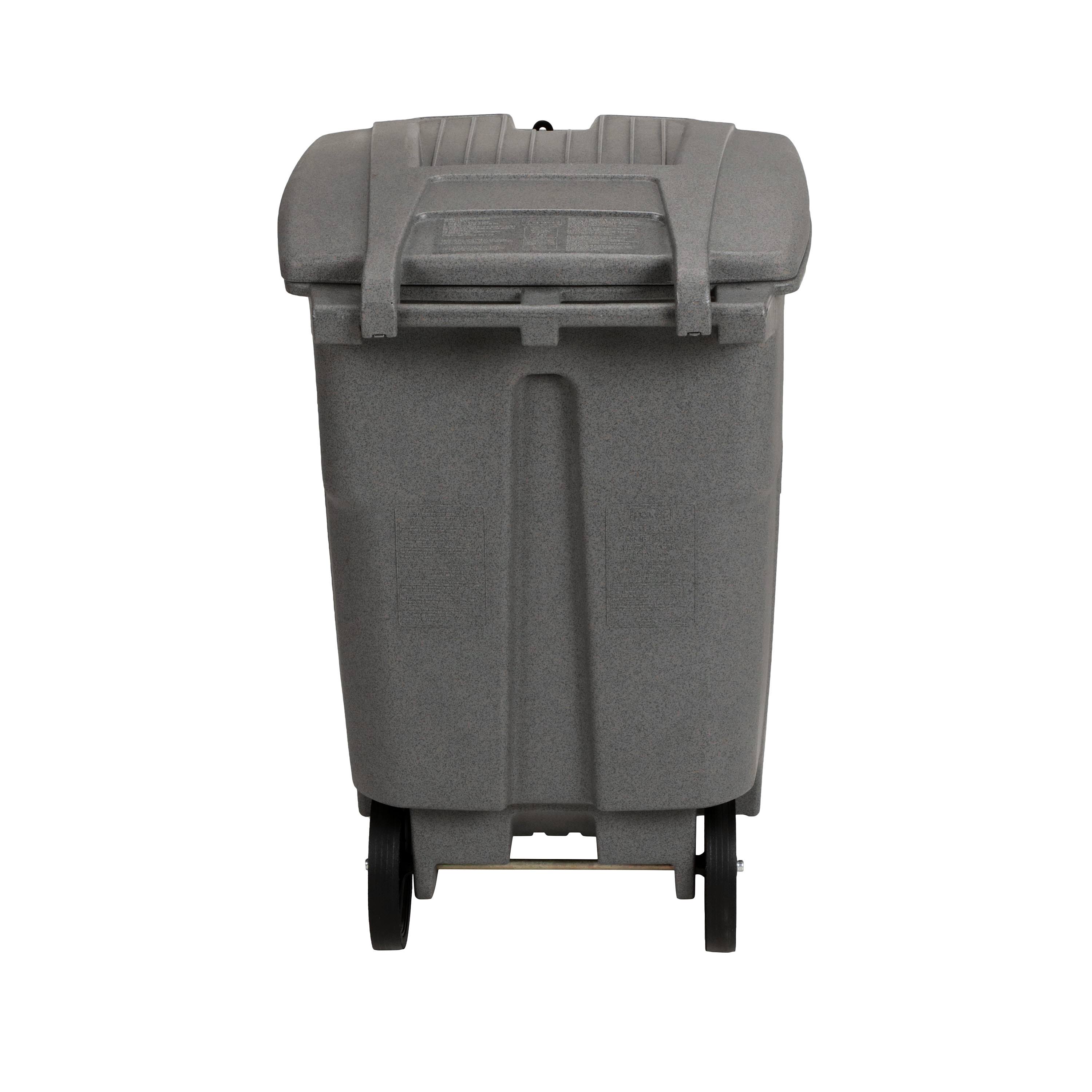 Toter 96 Gal Graystone Document Trash Can With Wheels And Hasp Lock 2 
