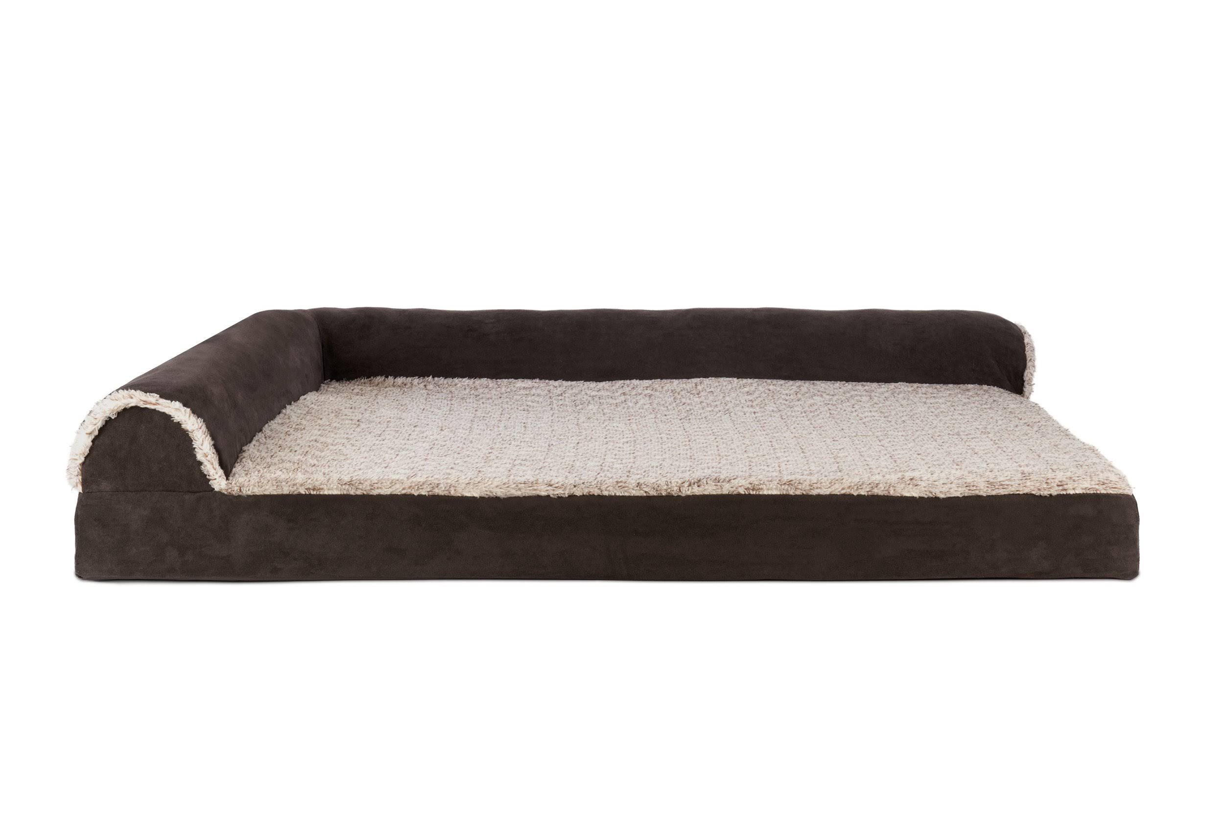 furhaven quilted cooling gel top sofa pet bed