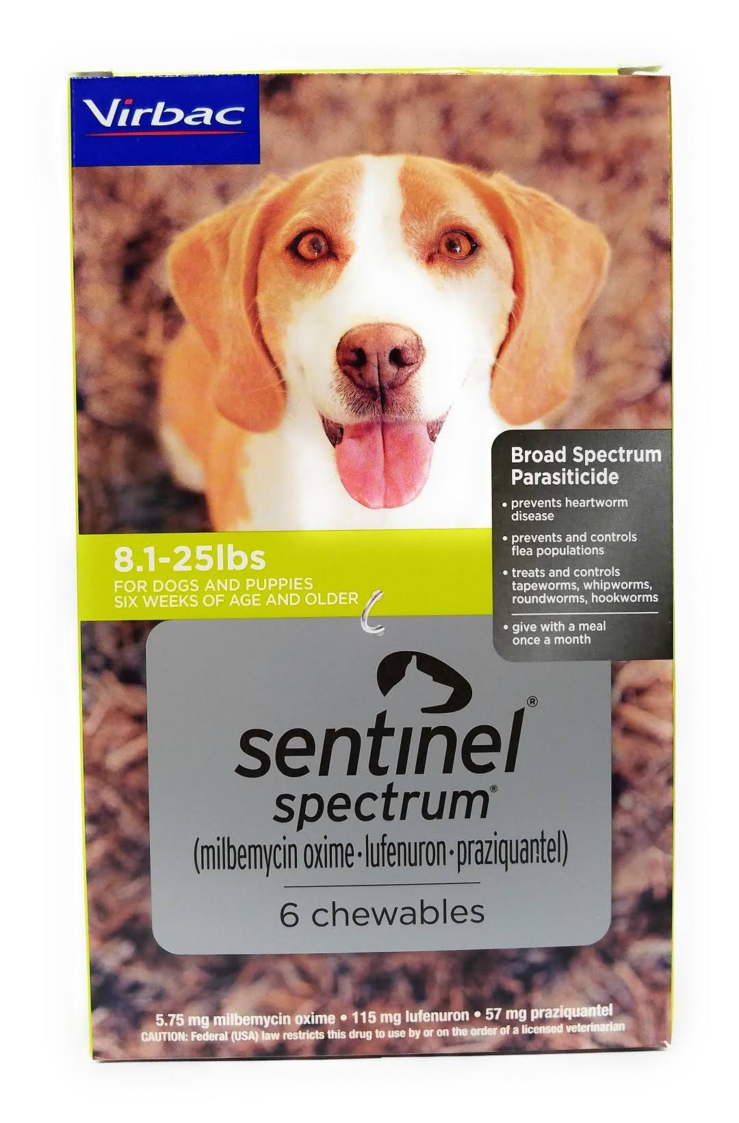 Sentinel Spectrum 8.1-25 lbs for Dogs, 6 ct - Zoomfigy