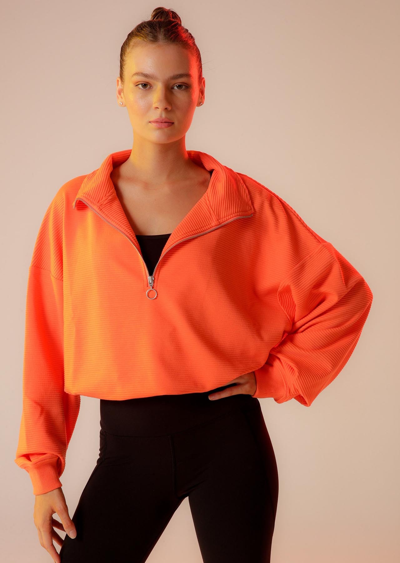 Lorna Jane Rib Quarter Zip Sweat