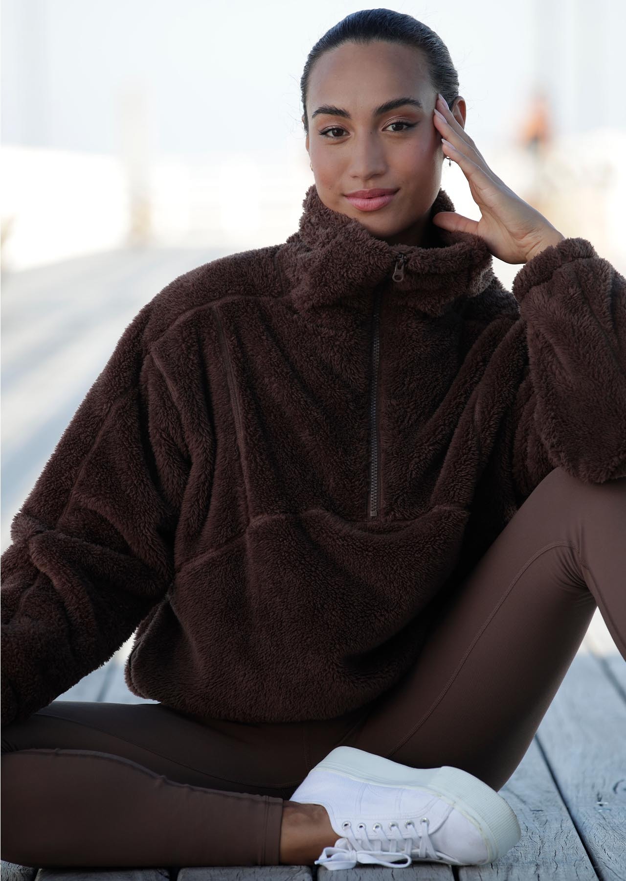 Lorna Jane Zip Front Teddy Pullover