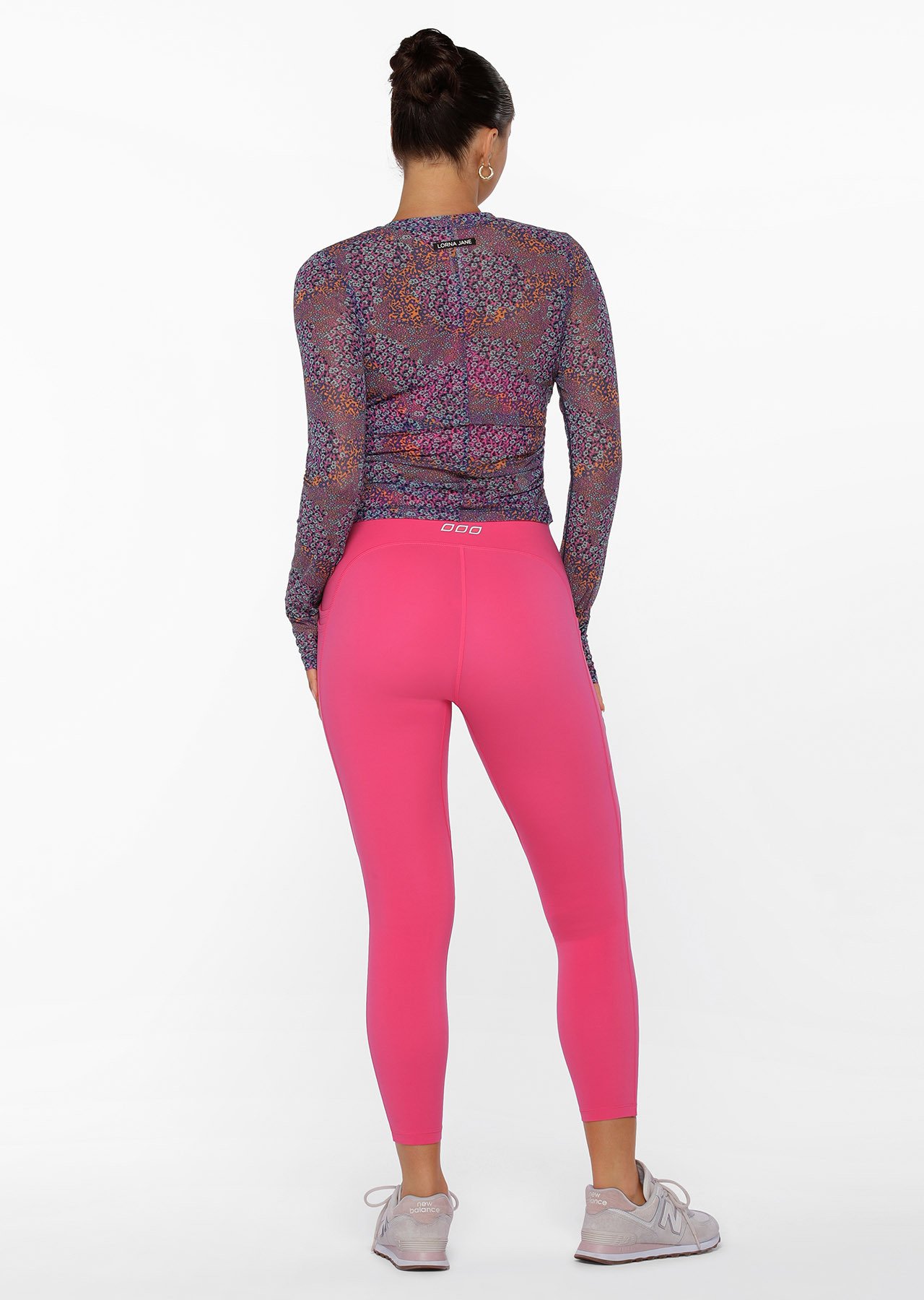 Lorna Jane Midnight Ditsy Active Long Sleeve Mesh Top