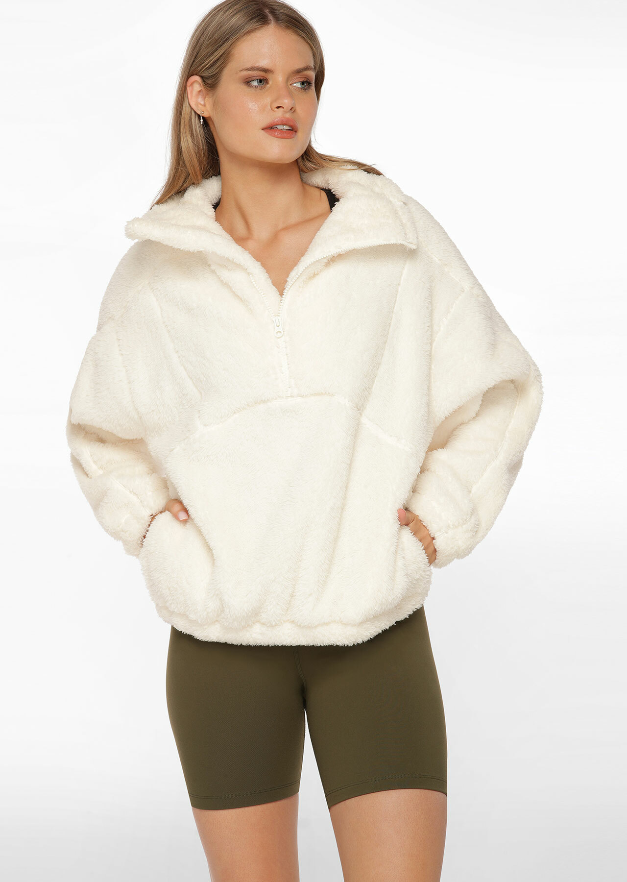 Lorna Jane Zip Front Teddy Pullover