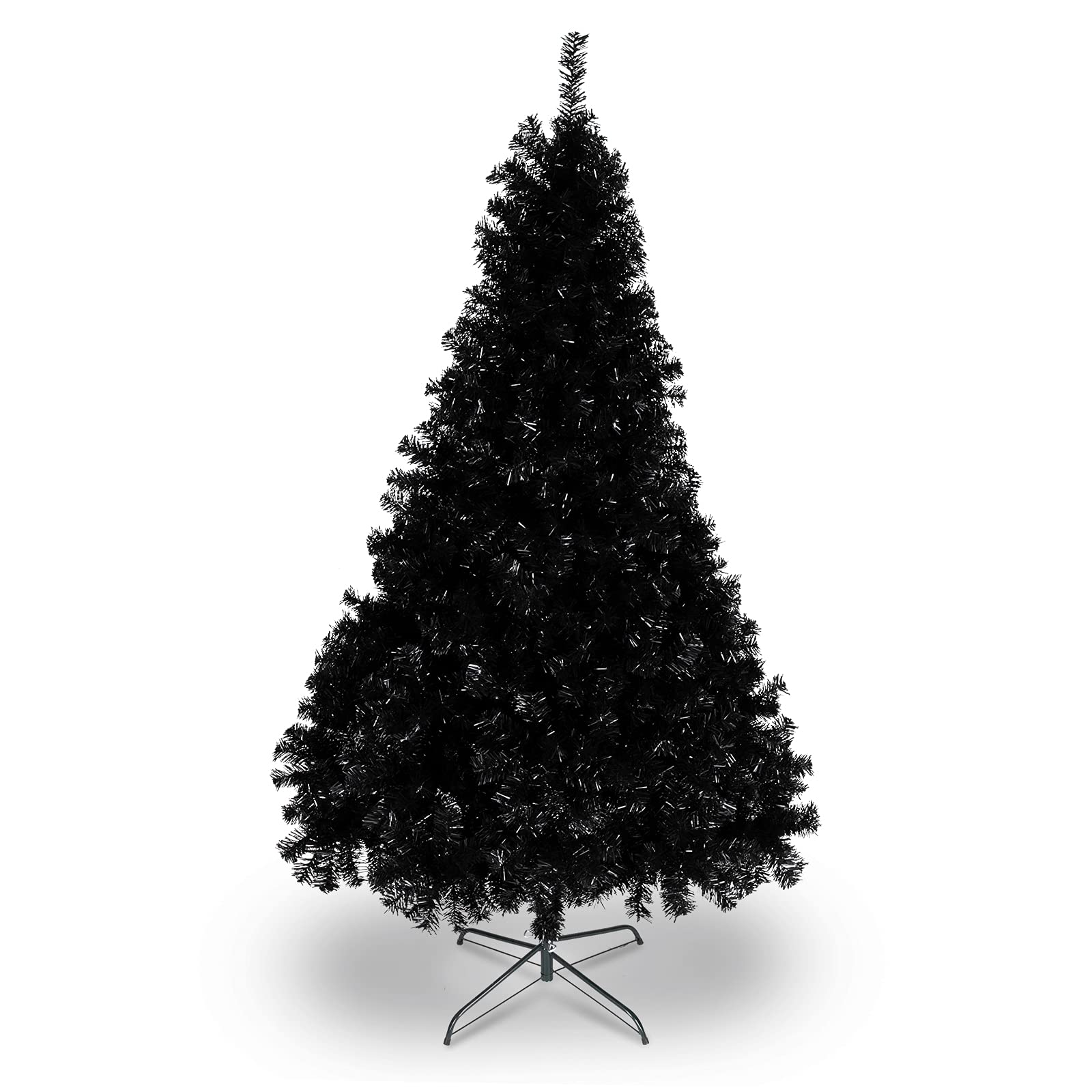 VINGLI 6ft Black Christmas Tree Artificial 1600 Tips PVC Material For
