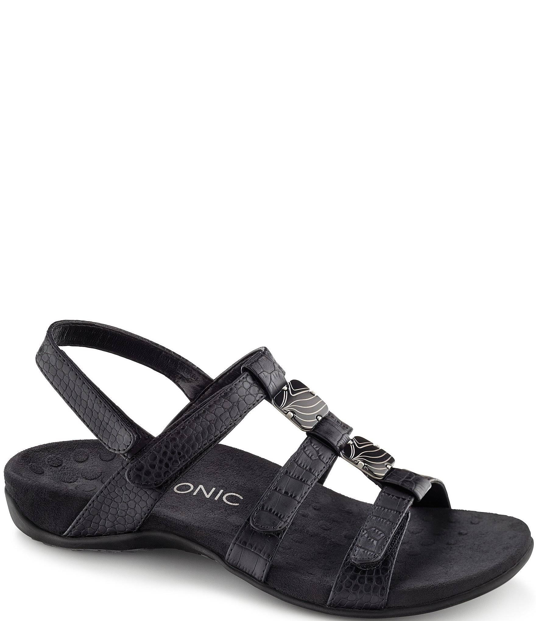 Vionic Rest Amber 2019-01 Black croc sandals