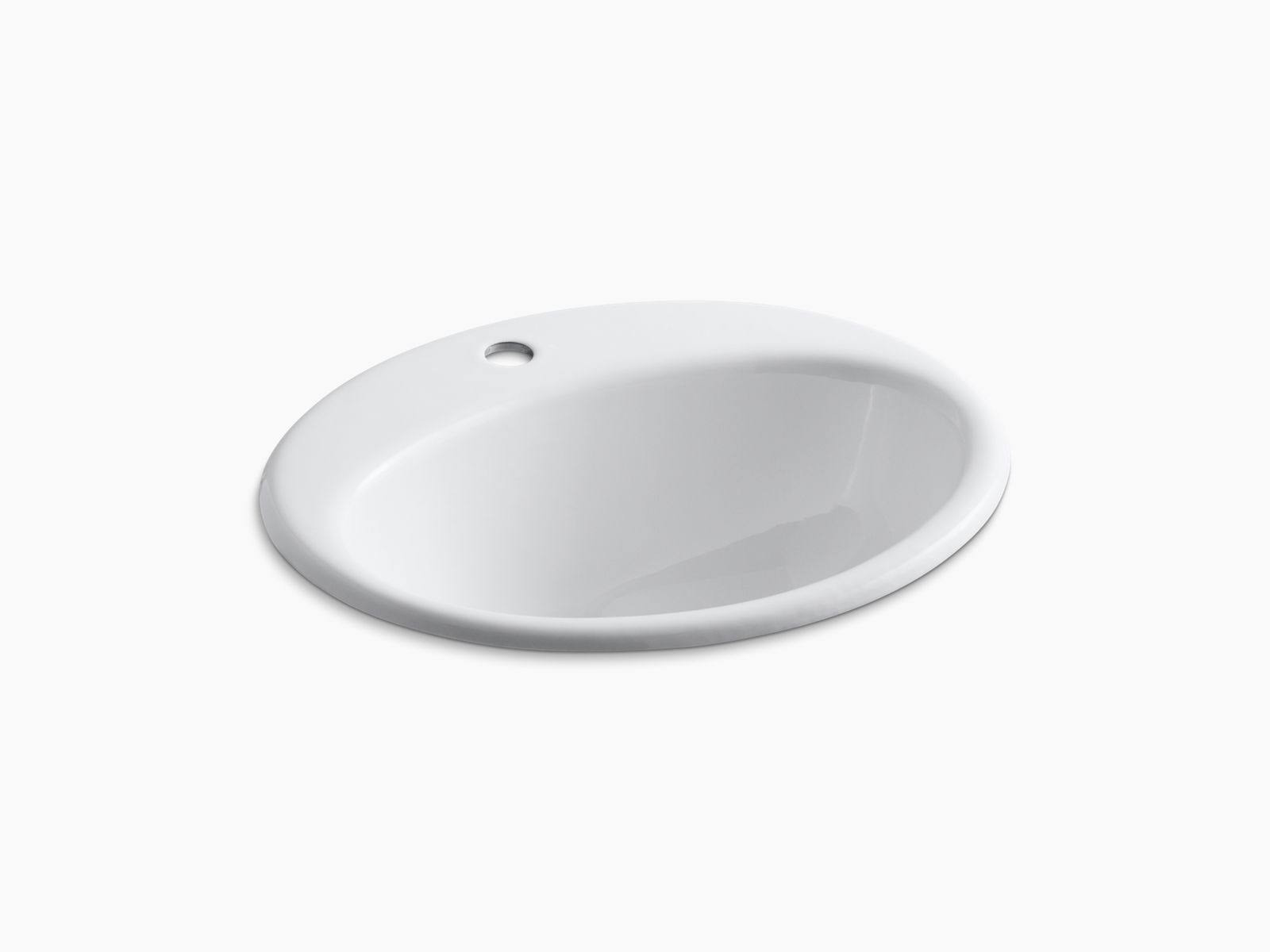 farmington drop-in bathroom sink with 4 white
