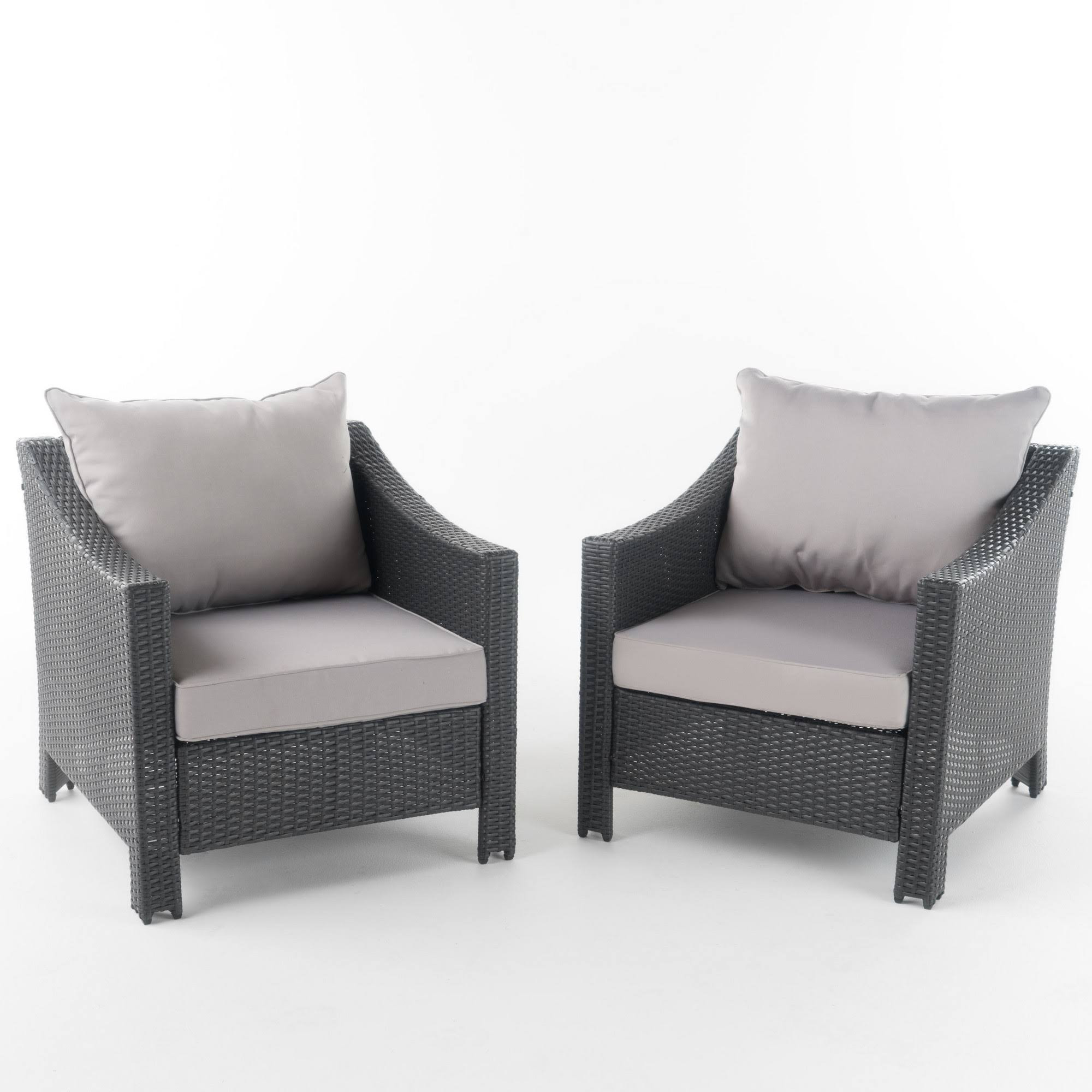 Antibes Outdoor Wicker Club Chair - Set of 2 Gray - Thefalconwears