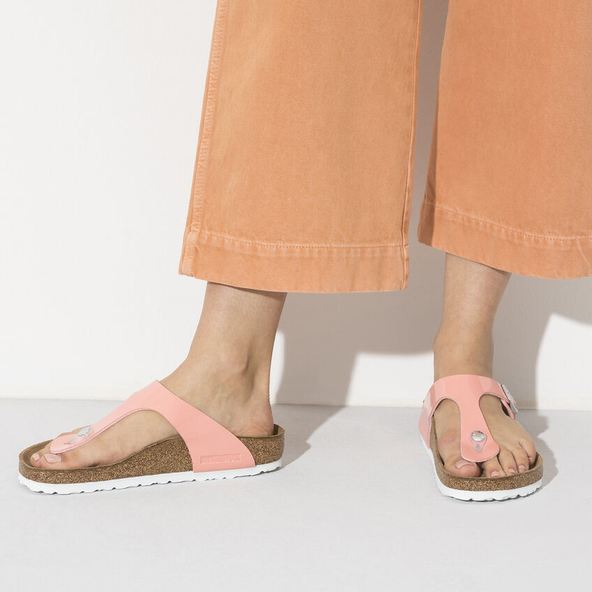 birkenstock patent coral peach