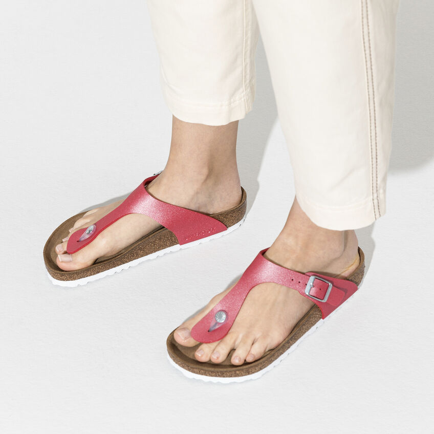 icy metallic poppy birkenstock