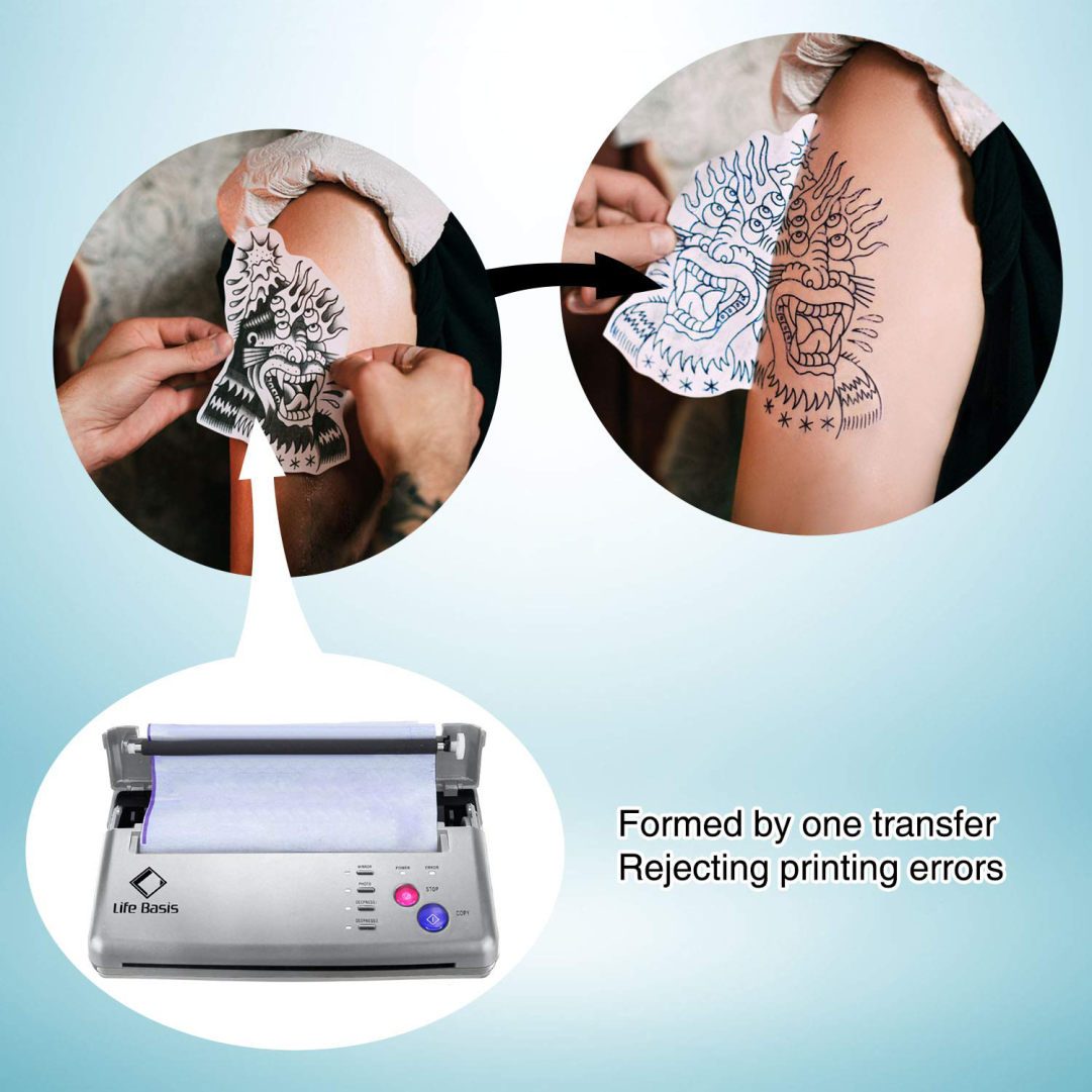 Life Basis Tattoo Stencil Transfer Machine Thermal Tattoo Kit Copier Printer  Thermal Printer for Temporary and