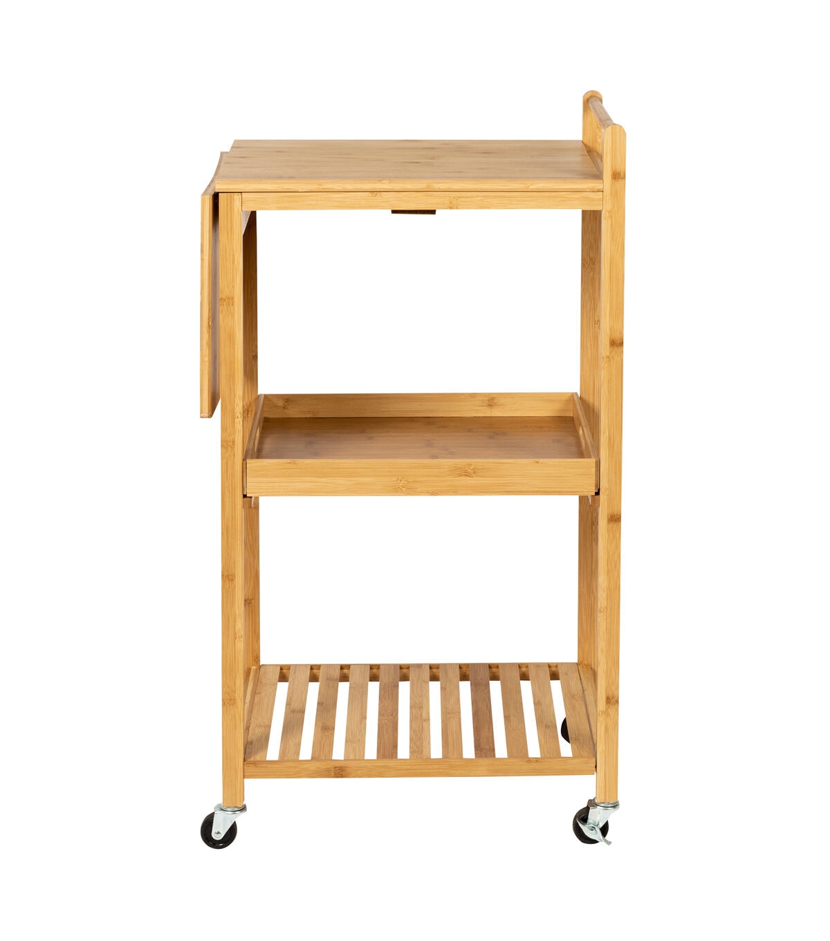 Honey Can Do 38 Natural Bamboo Kitchen Cart With Wheels & Drop Leaf