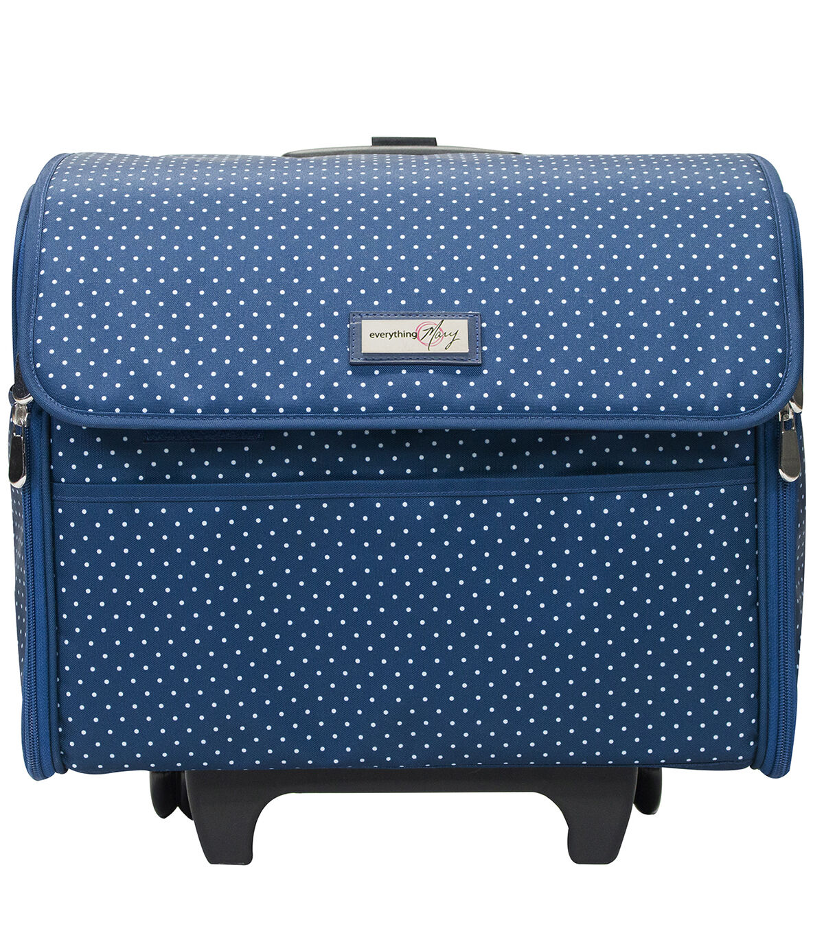 Everything Mary 16 Dots on Blue Collapsible Rolling Sewing Machine Case