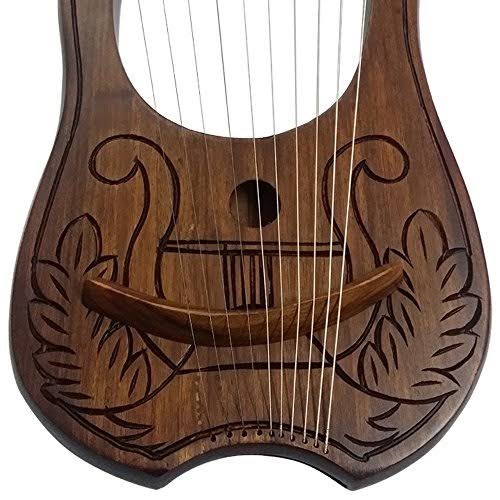 AAR Lyre Harp 10 Metal Stings Engraved Celtic Design Lyre Harfe Lyra templarpro