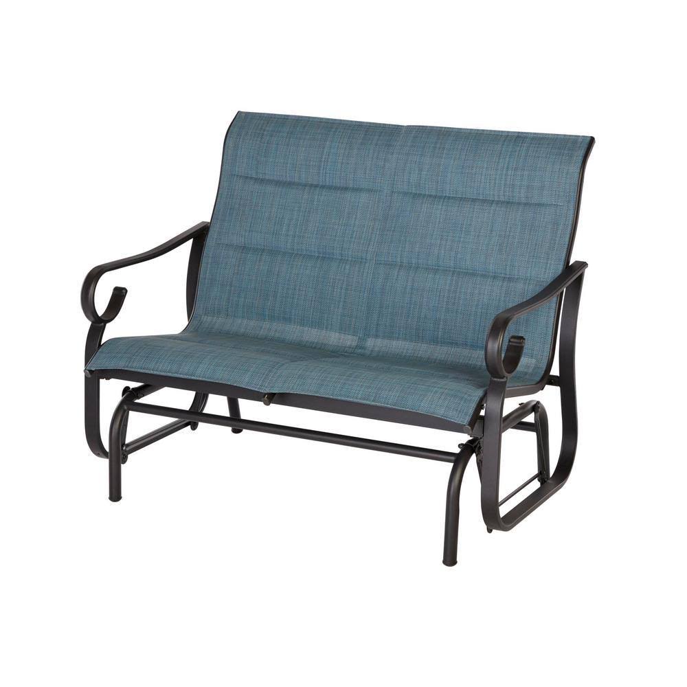 Hampton Bay Crestridge Steel Padded Sling Outdoor Patio Glider in