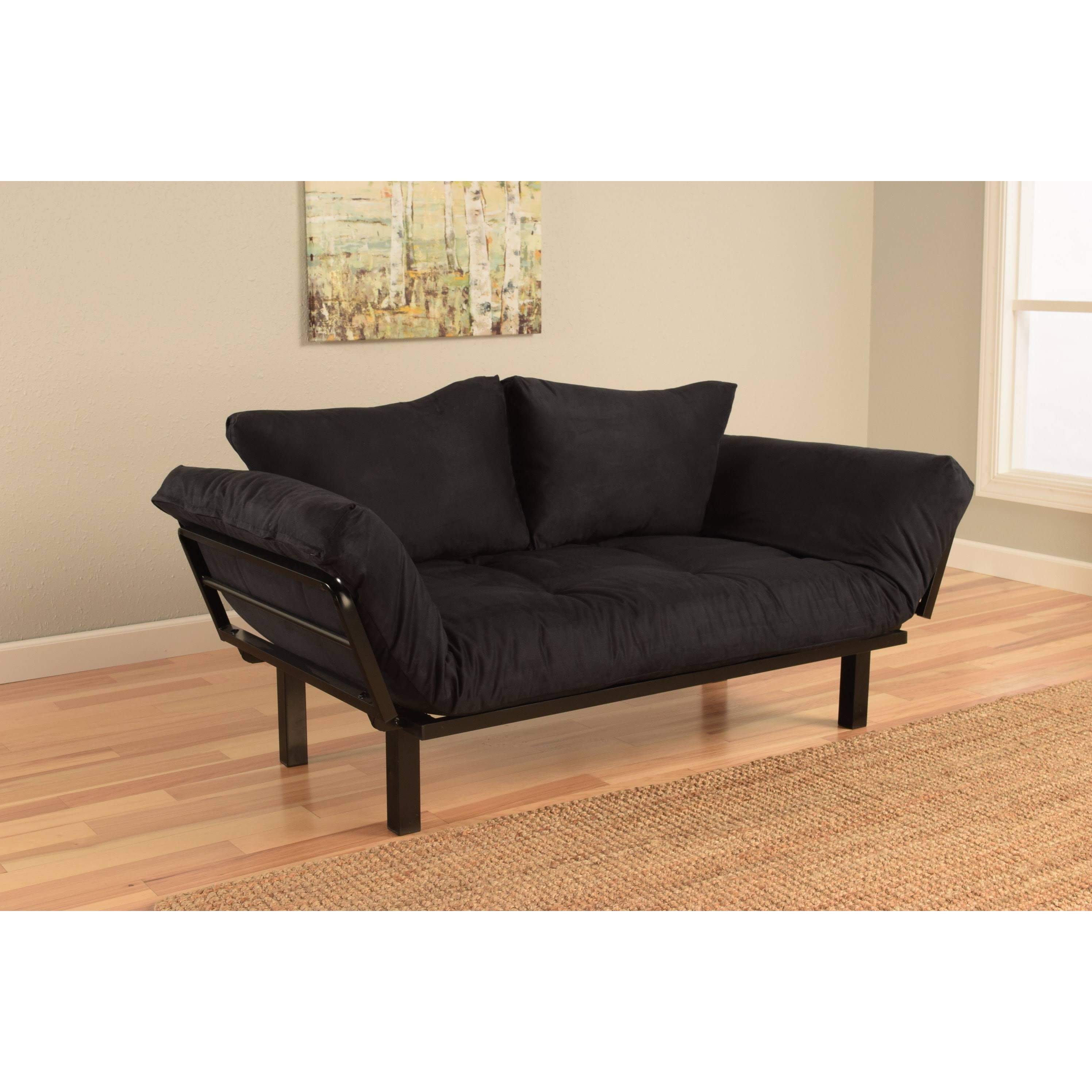 Kodiak Furniture Spacely Convertible Lounger Futon and Mattress, Black ...