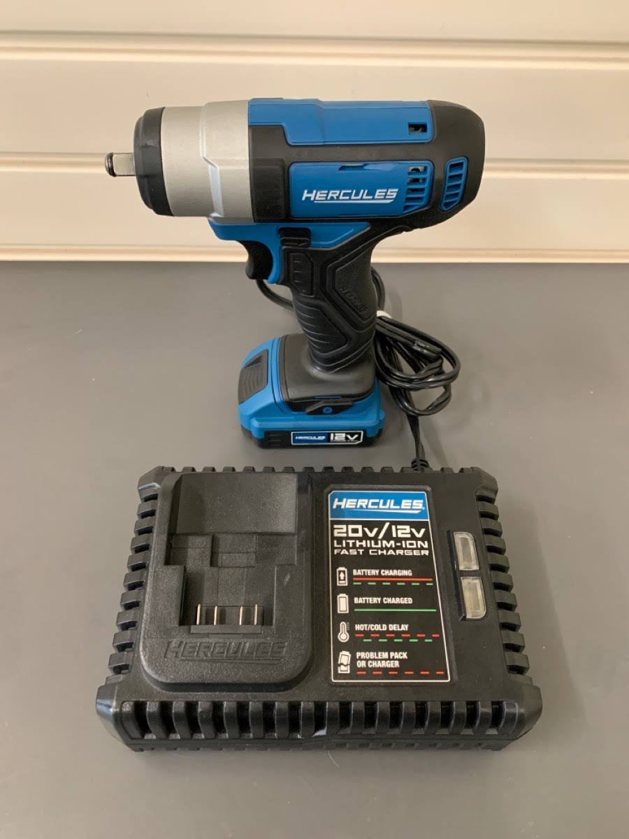 Hercules Hd82b 12V 3/8" Compact Impact Wrench w/Battery & Charger WGL07