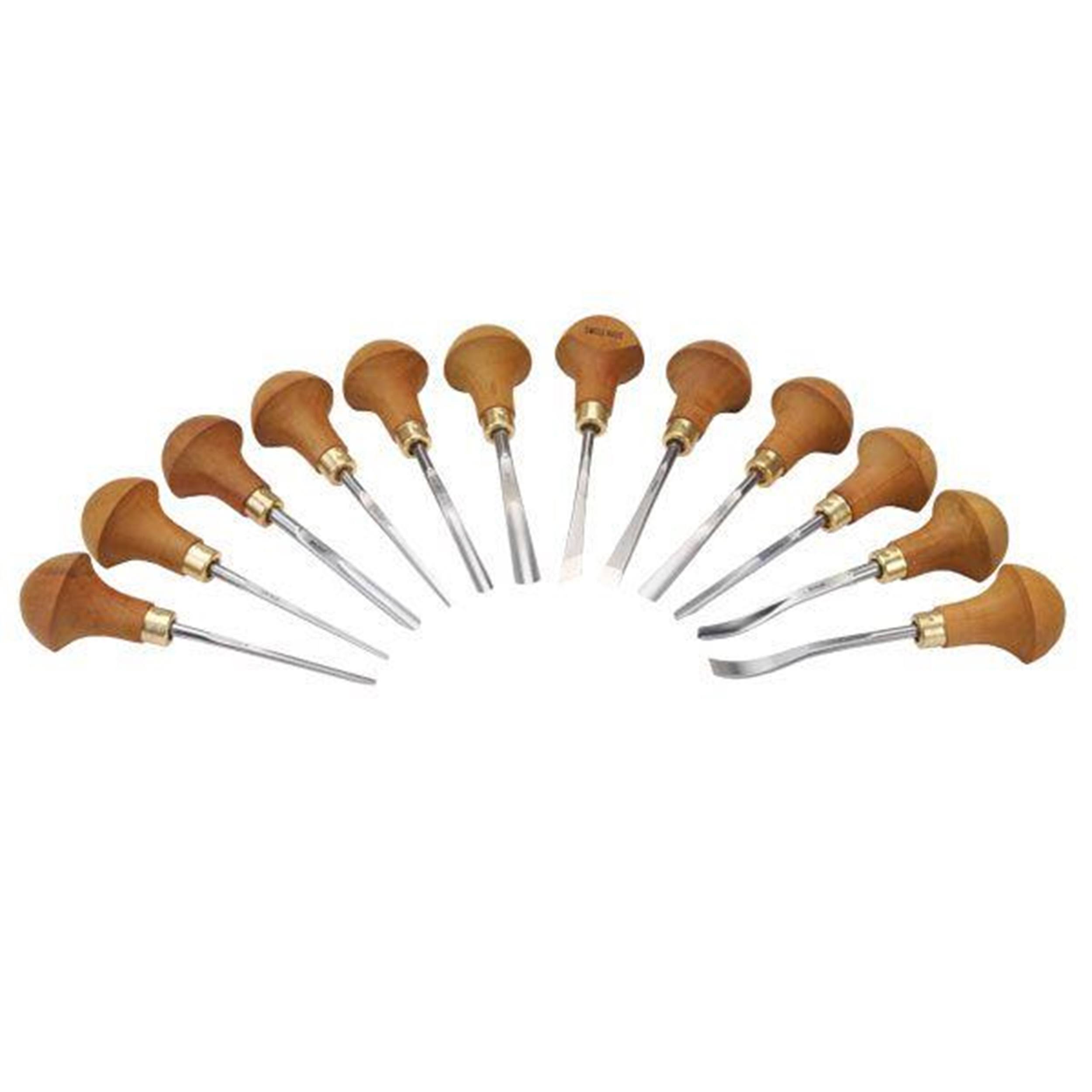Pfeil Swiss Made Palm Handled Carving Tool Set, 12 Piece Woodcraft