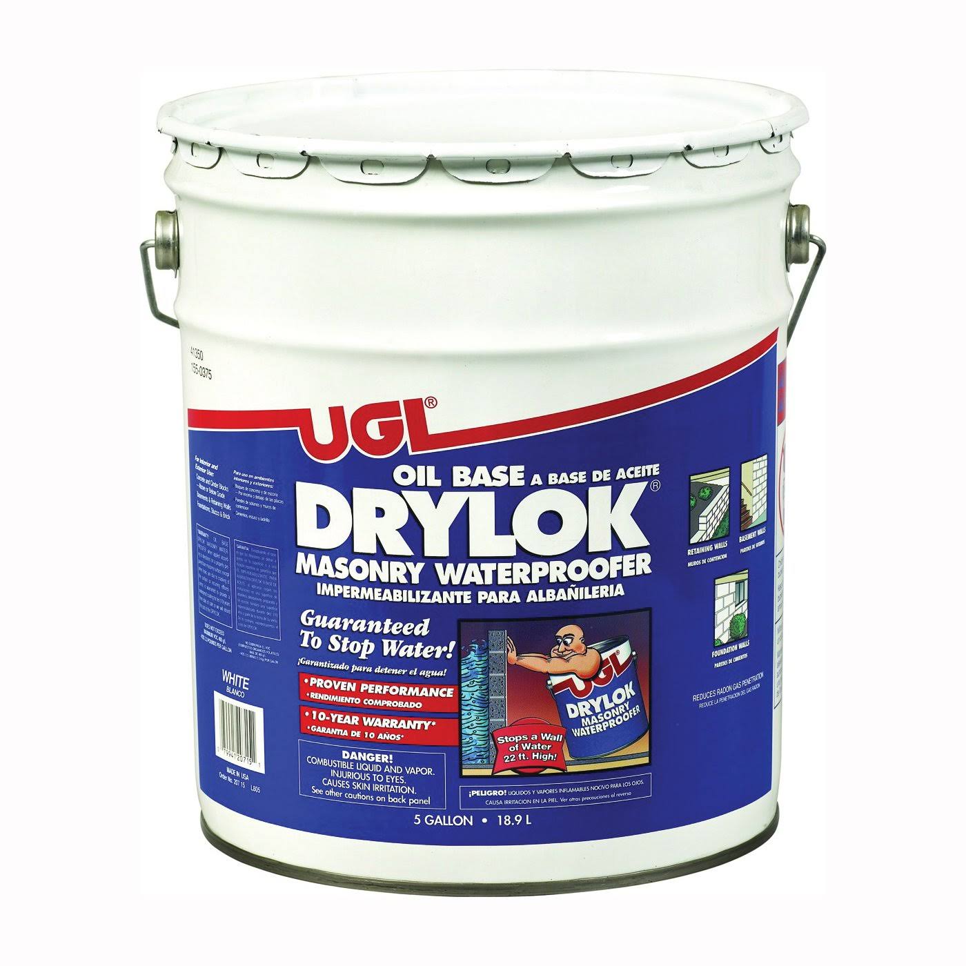 UGL 20715 Drylok White Masonry Waterproofer 5 Gallon Oil Based WGL07