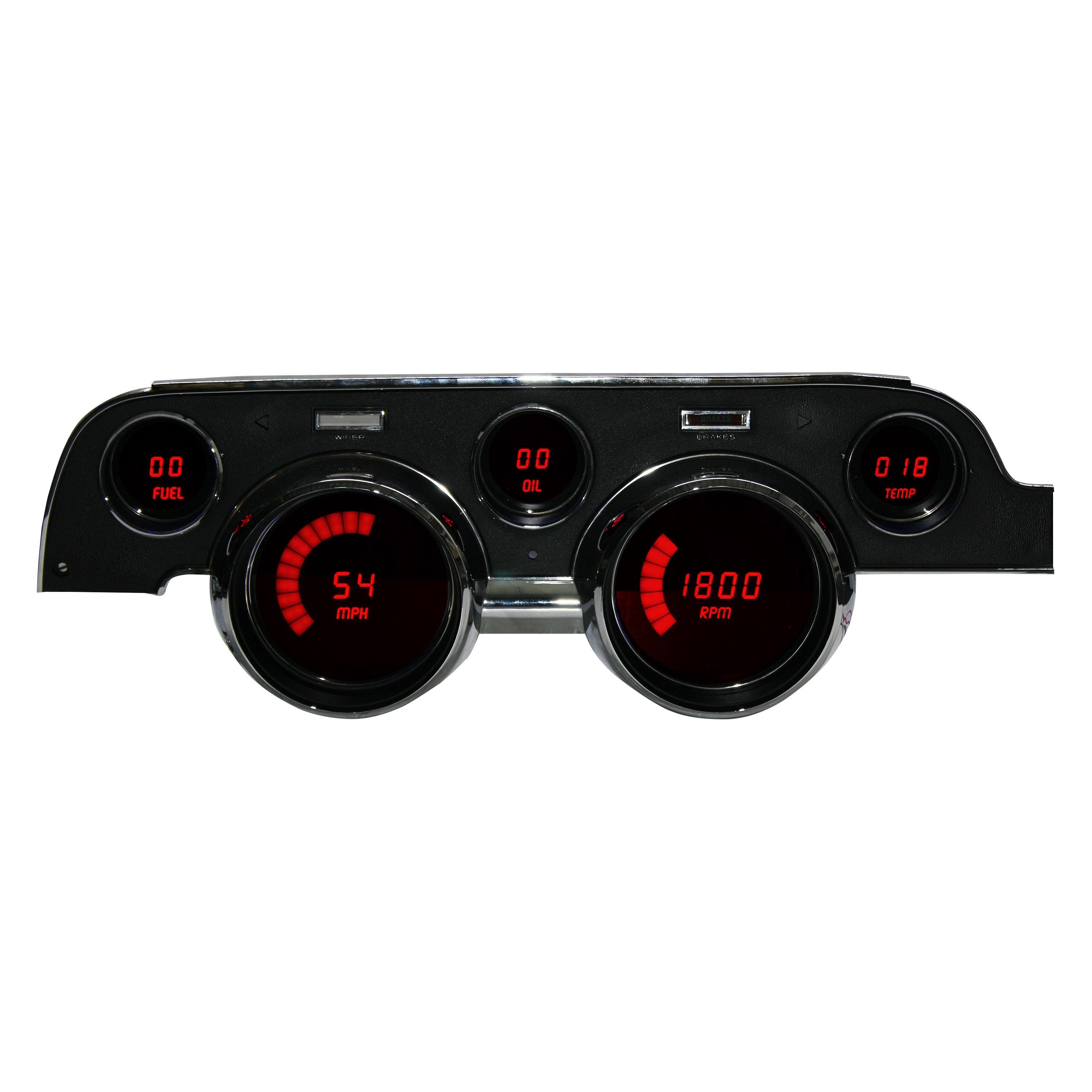 Intellitronix DP7002R Mustang LED Digital Gauge Cluster Replacement Red