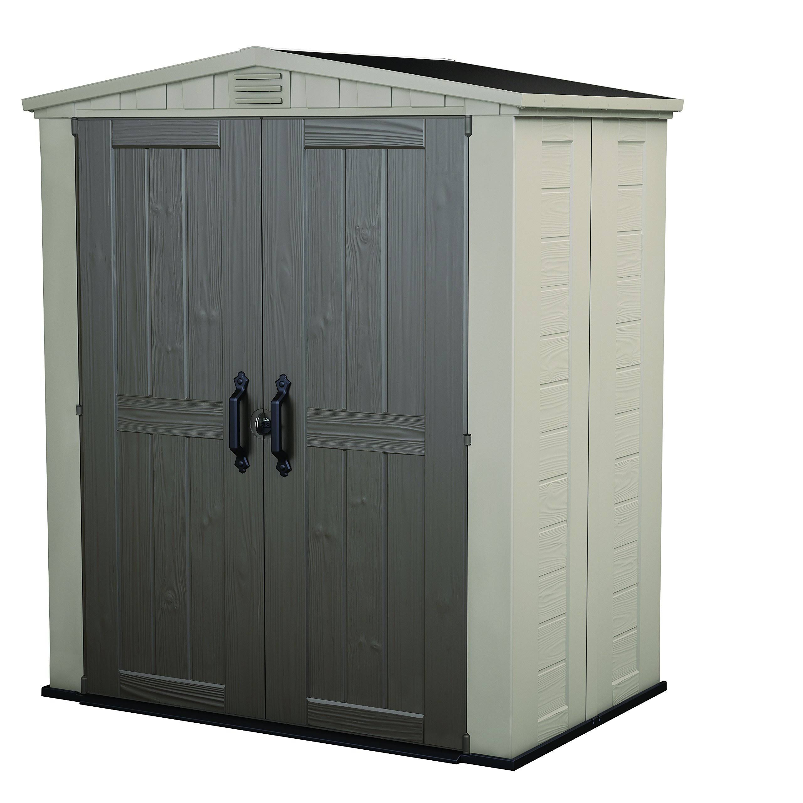 Keter Factor Large 6 x 3 ft. Resin Outdoor Backyard Garden Storage Shed ...