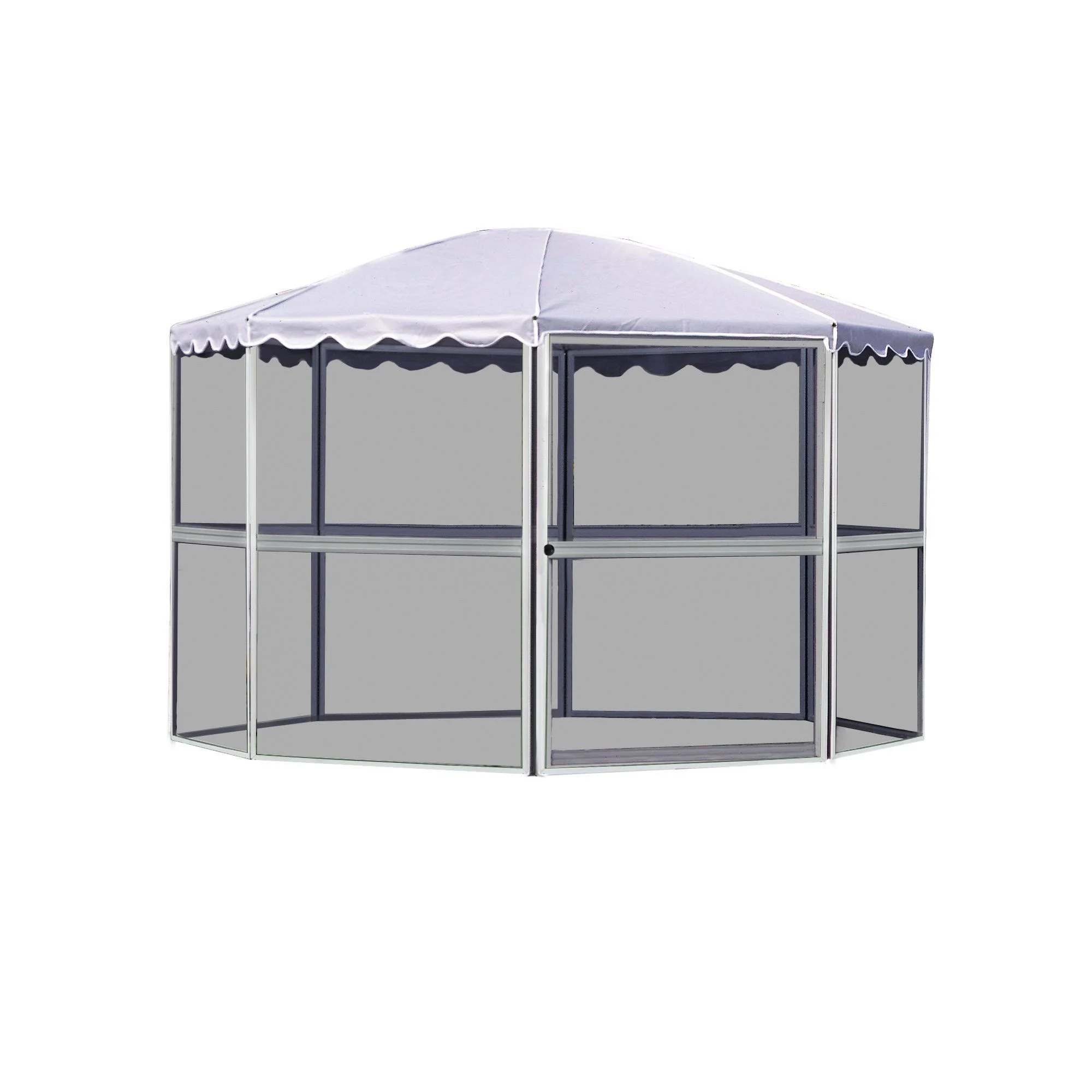 Casita 8Panel Round Screenhouse 83222 White with Gray Roof WGL07