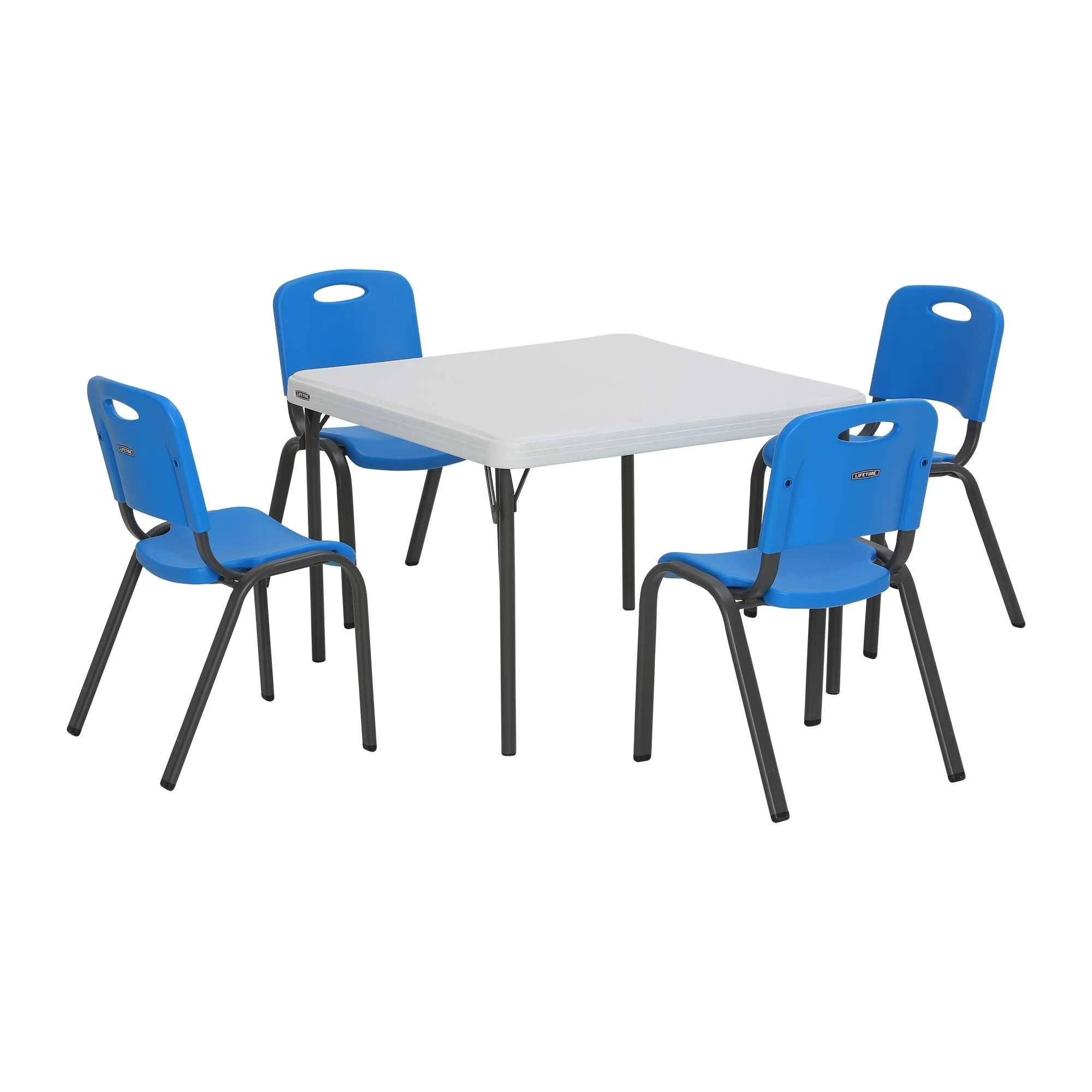 Lifetime Kids Table and Chairs Pack of 5 Blue WGL07
