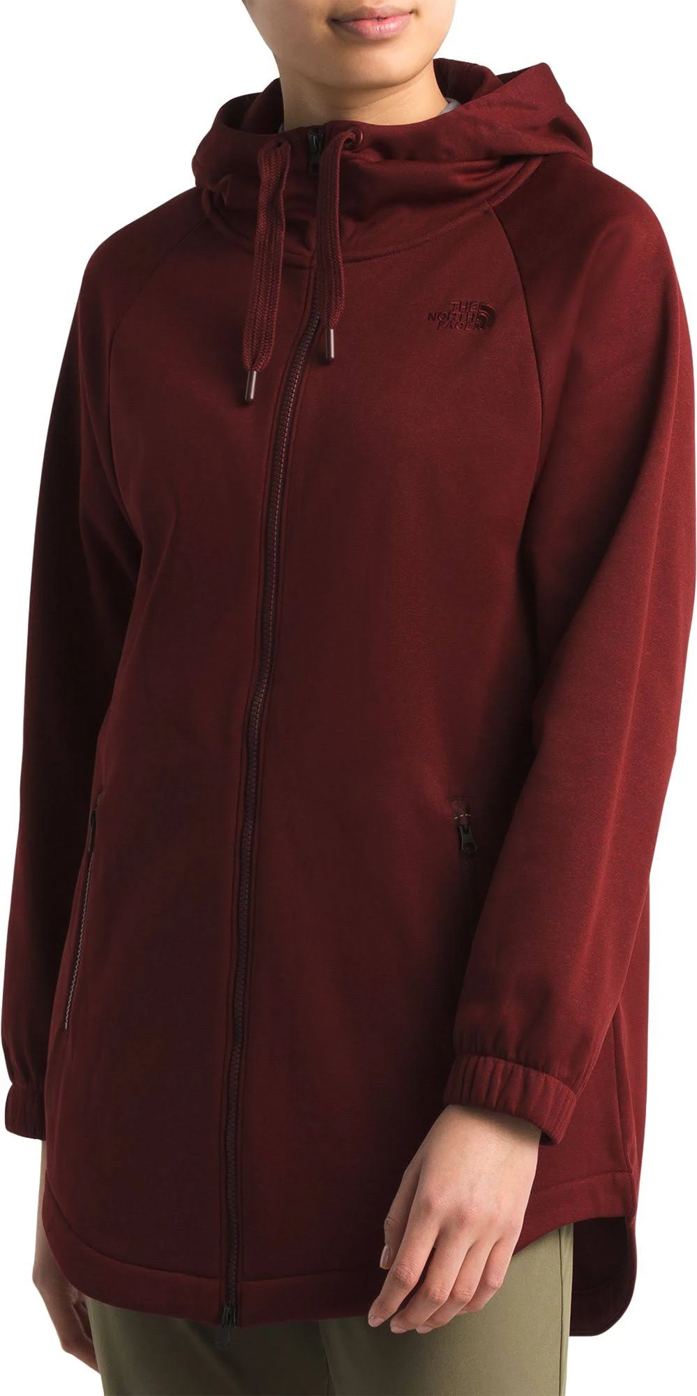 deep garnet red north face hoodie