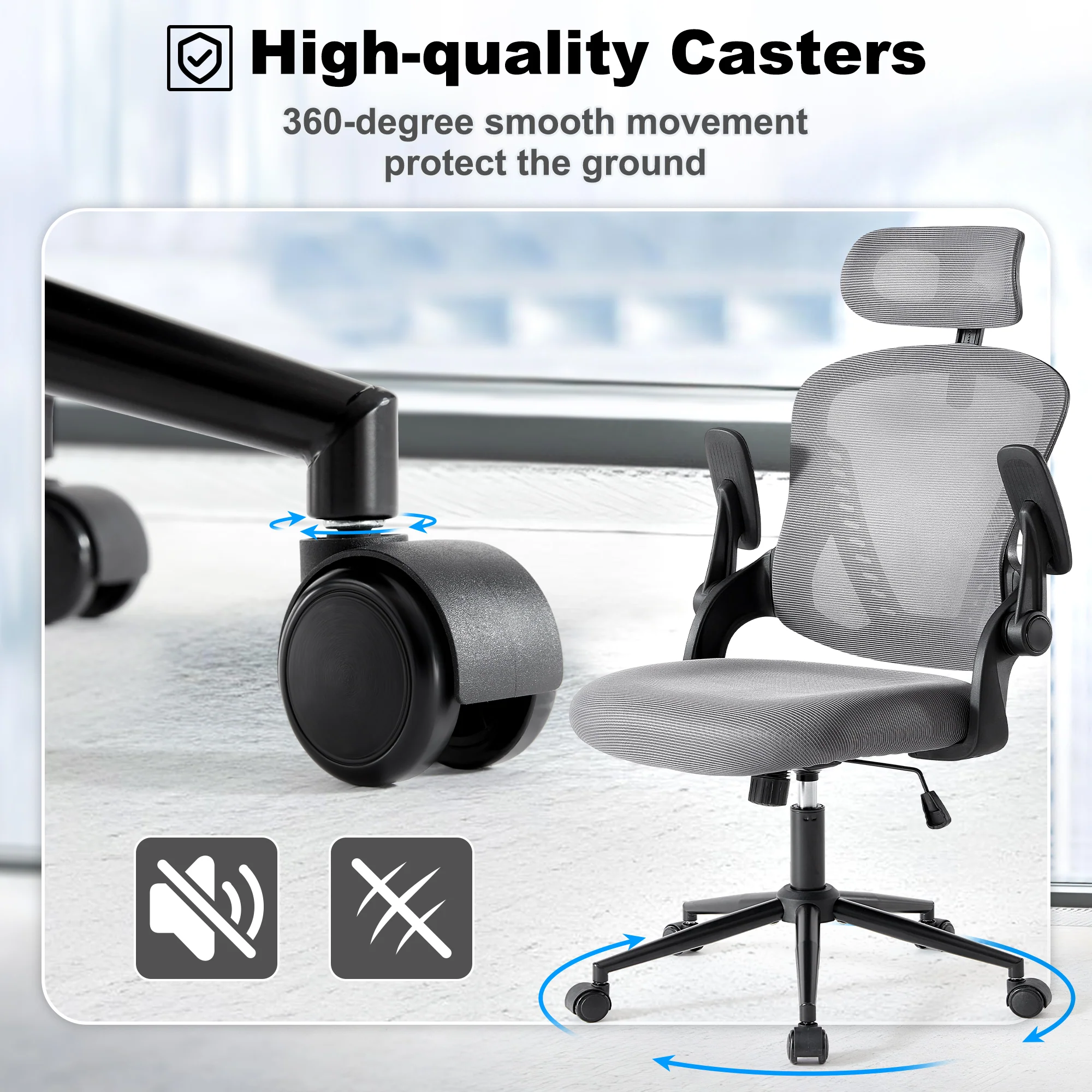 Ovios Office Chair, Ergonomic High Back,Adjustable Armrests