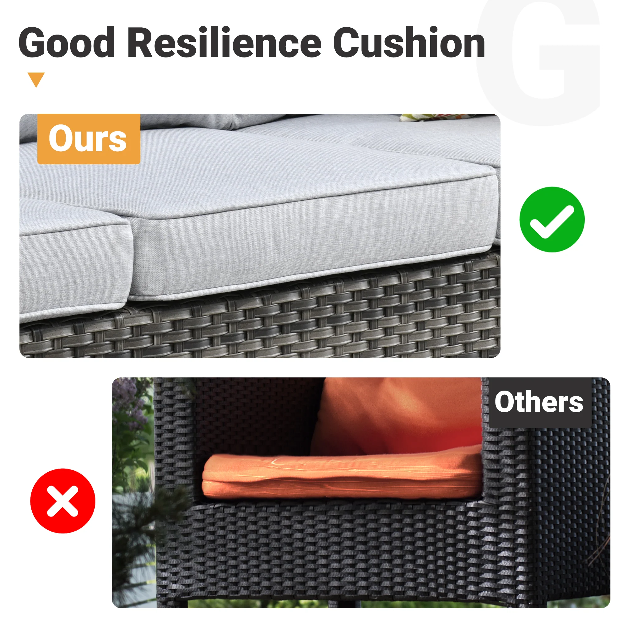 Ovios Patio Conversation Set New Vultros 6-Piece High Back with Cushions