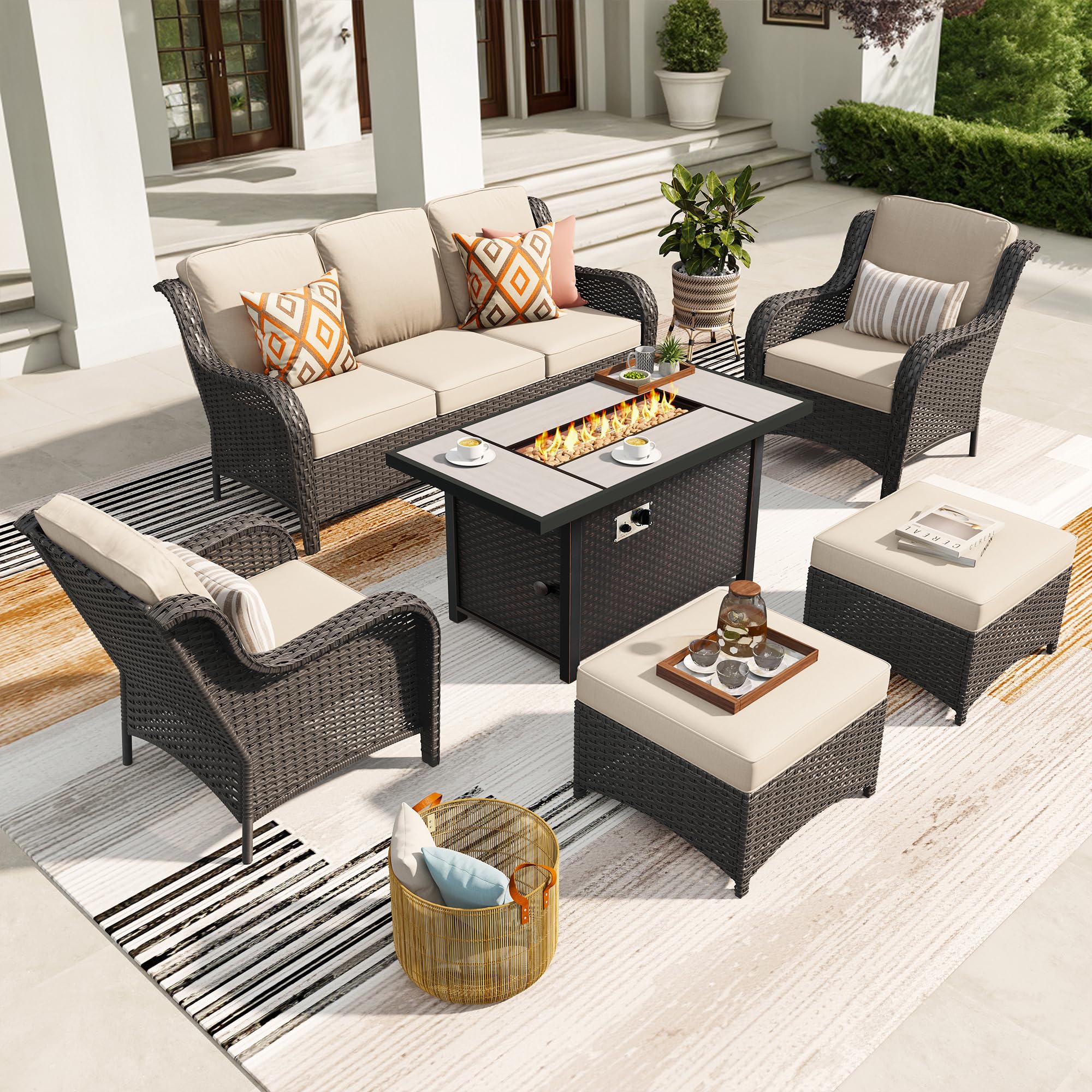 Ovios 6 Pieces Patio Furniture Set with 42