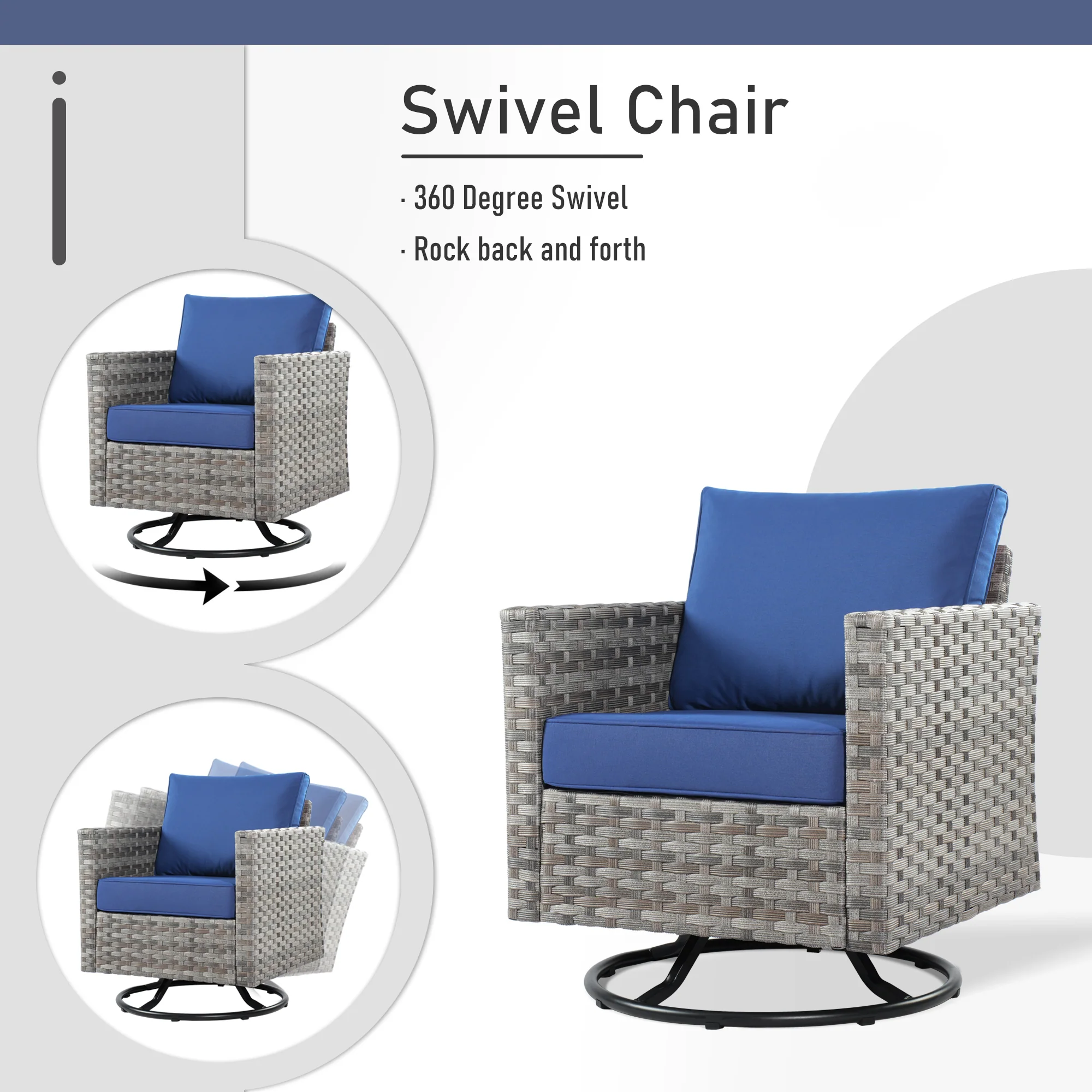 Ovios Patio Furniture Set 10-Piece include 42