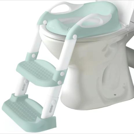 Baby Potty Training Seat with 2 Step Ladderfor Toddlers-Soft Cushioned Seat & SplashGuard, Adjustable Height