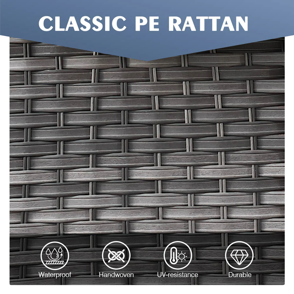 Ovios Patio Kenard 6-Piece Conversation Set with 30'' Propane Fire Pit Table and Rocking Chairs