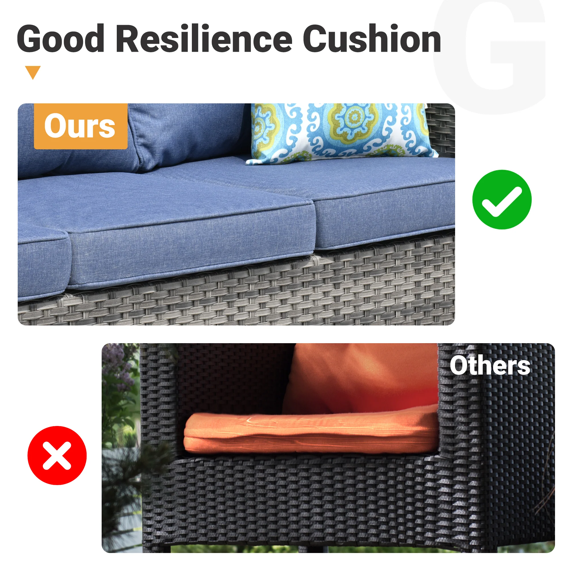 Ovios Patio Conversation Set New Vultros 6-Piece High Back with Cushions