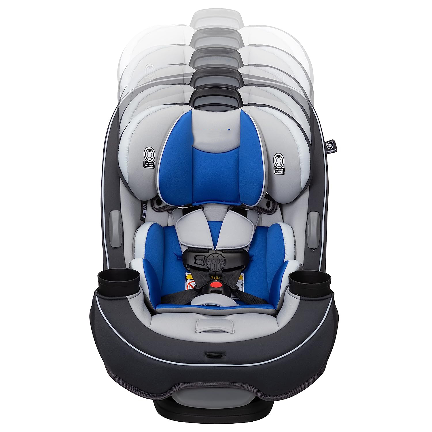 Safety 1st Grow and Go All-in-One Convertible Car Seat, Rear-facing 5-40 pounds, Forward-facing 22-65 pounds, and Belt-positioning booster 40-100 pounds, Carbon Wave