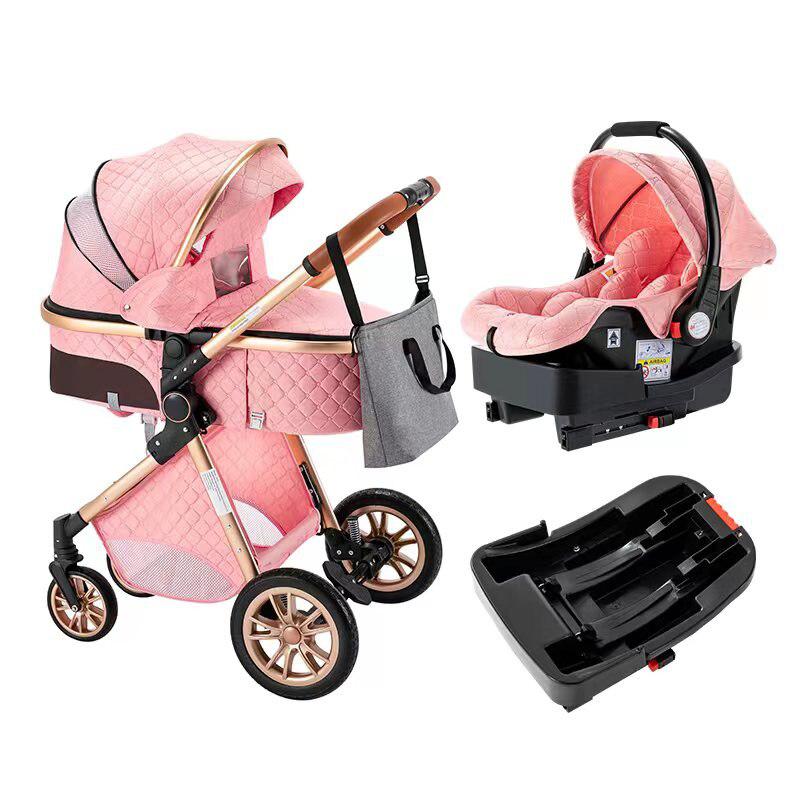 Perfect Pink Premium 3-in-1 Baby Stroller