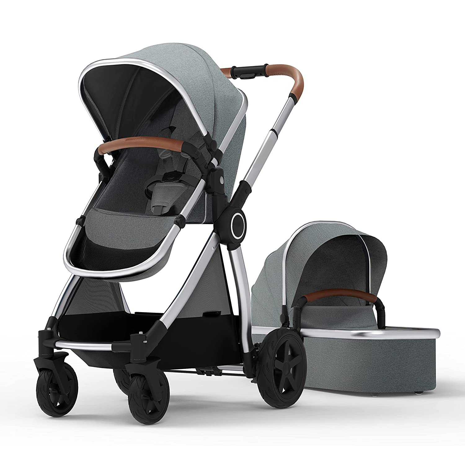 Baby Stroller with Removable Bassinet - Full-Size Baby Strollers for Comfortable Outings with Baby - Toddler Stroller with Reversible Stroller Seat - Smooth Glide Bassinet Stroller